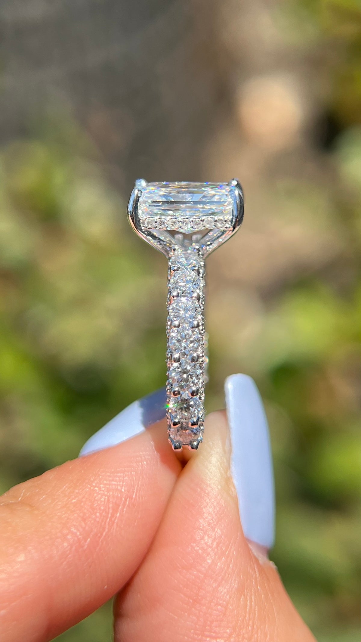 Christi 3.38ct F-VS1 Radiant Cut Lab Grown Diamond Engagement Ring 14K Gold