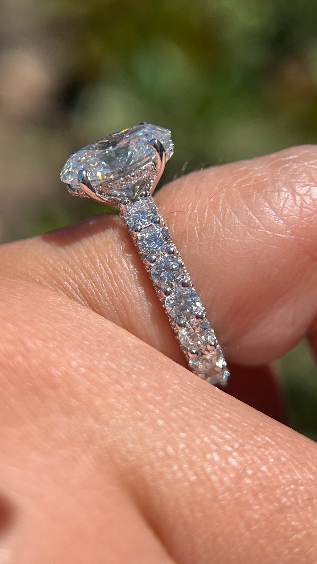 Christi 3.26ct E-VS1 Oval Cut Lab Grown Diamond Engagement Ring 14K Gold