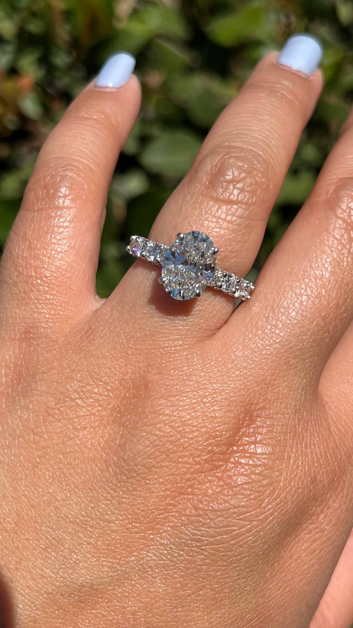 Christi 3.26ct E-VS1 Oval Cut Lab Grown Diamond Engagement Ring 14K Gold