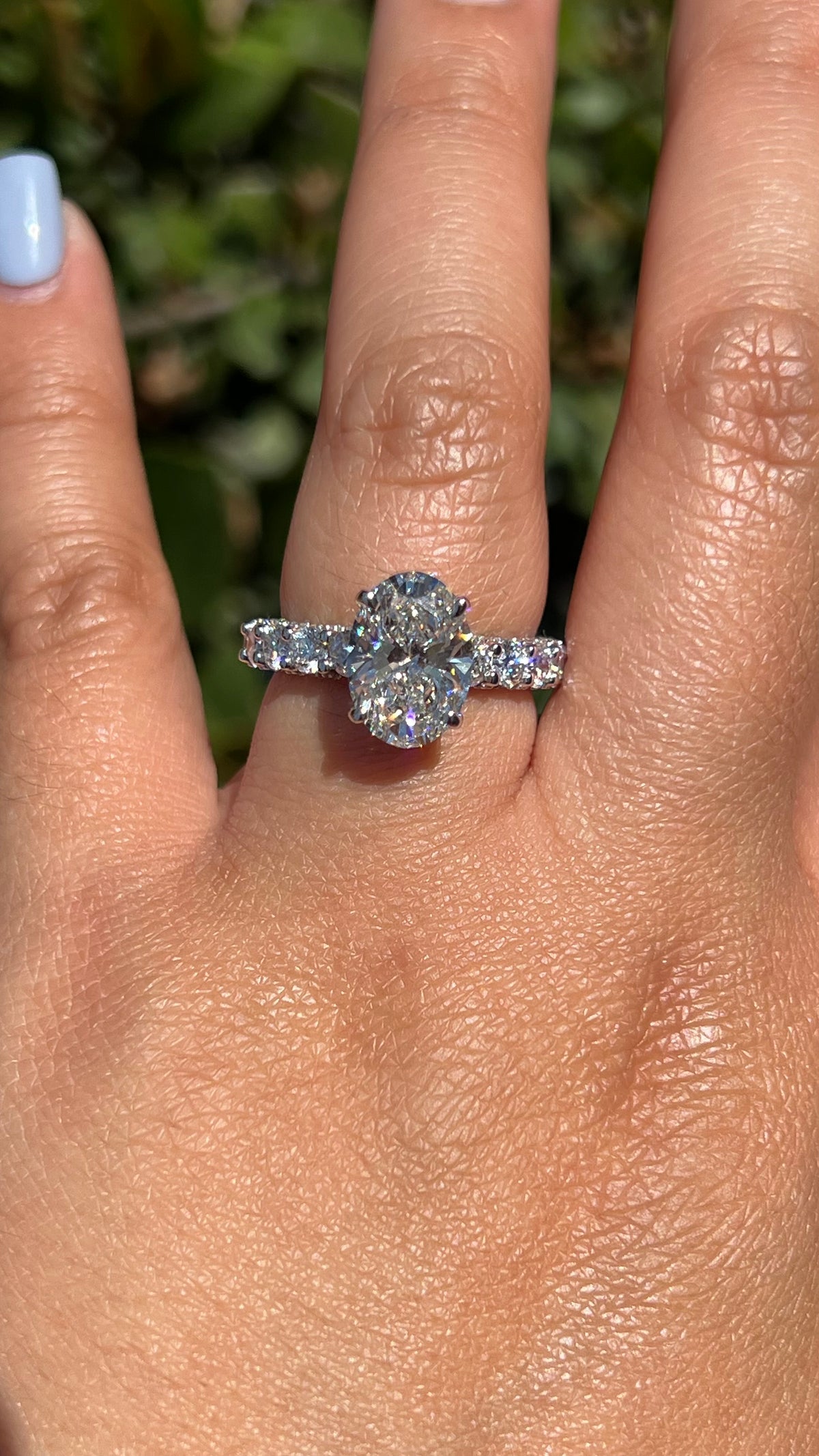 Christi 3.26ct E-VS1 Oval Cut Lab Grown Diamond Engagement Ring 14K Gold