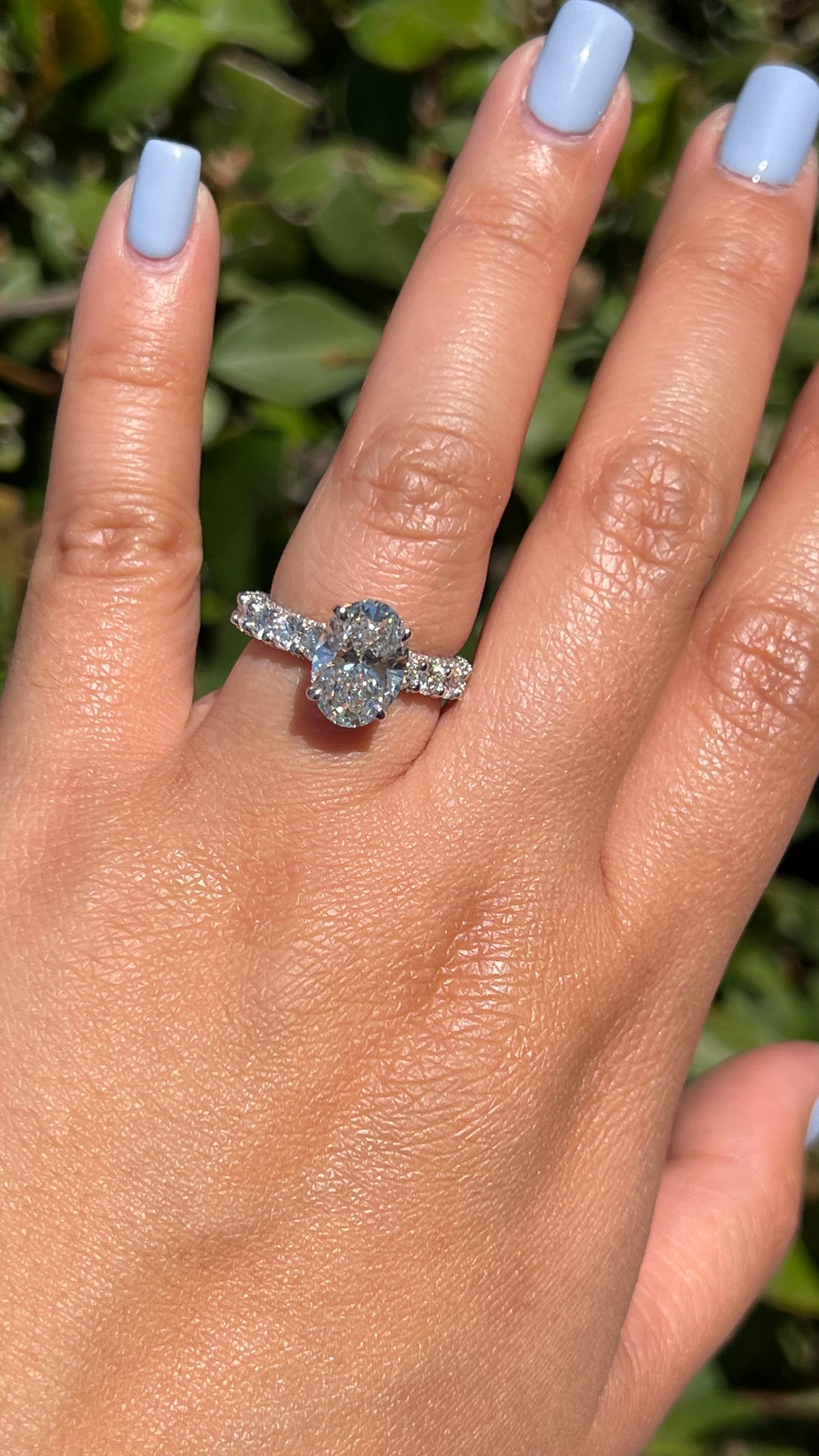 Christi 3.26ct E-VS1 Oval Cut Lab Grown Diamond Engagement Ring 14K Gold