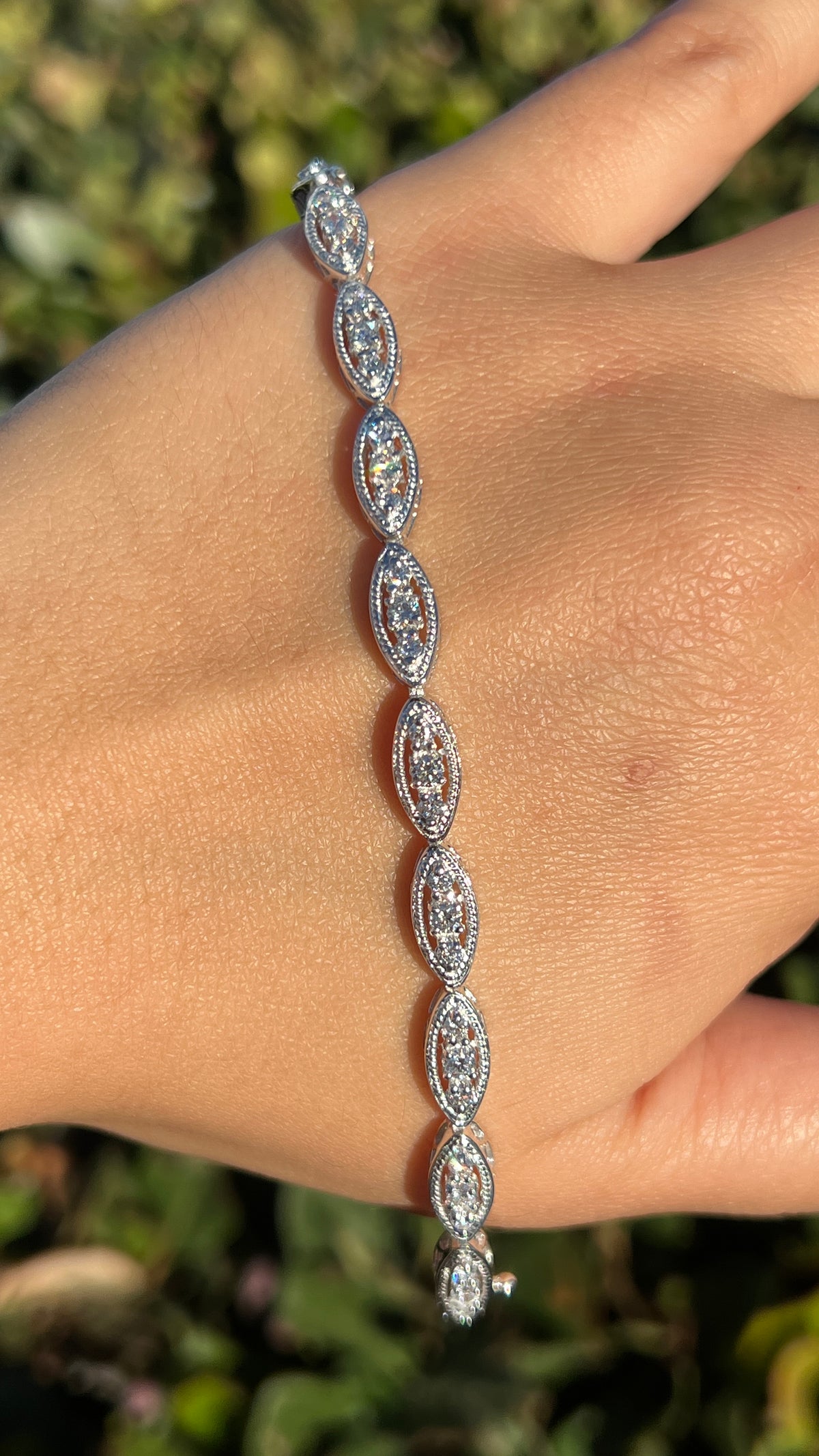 Vintage Art Deco Diamond Bracelet 14K Solid Gold DFB020