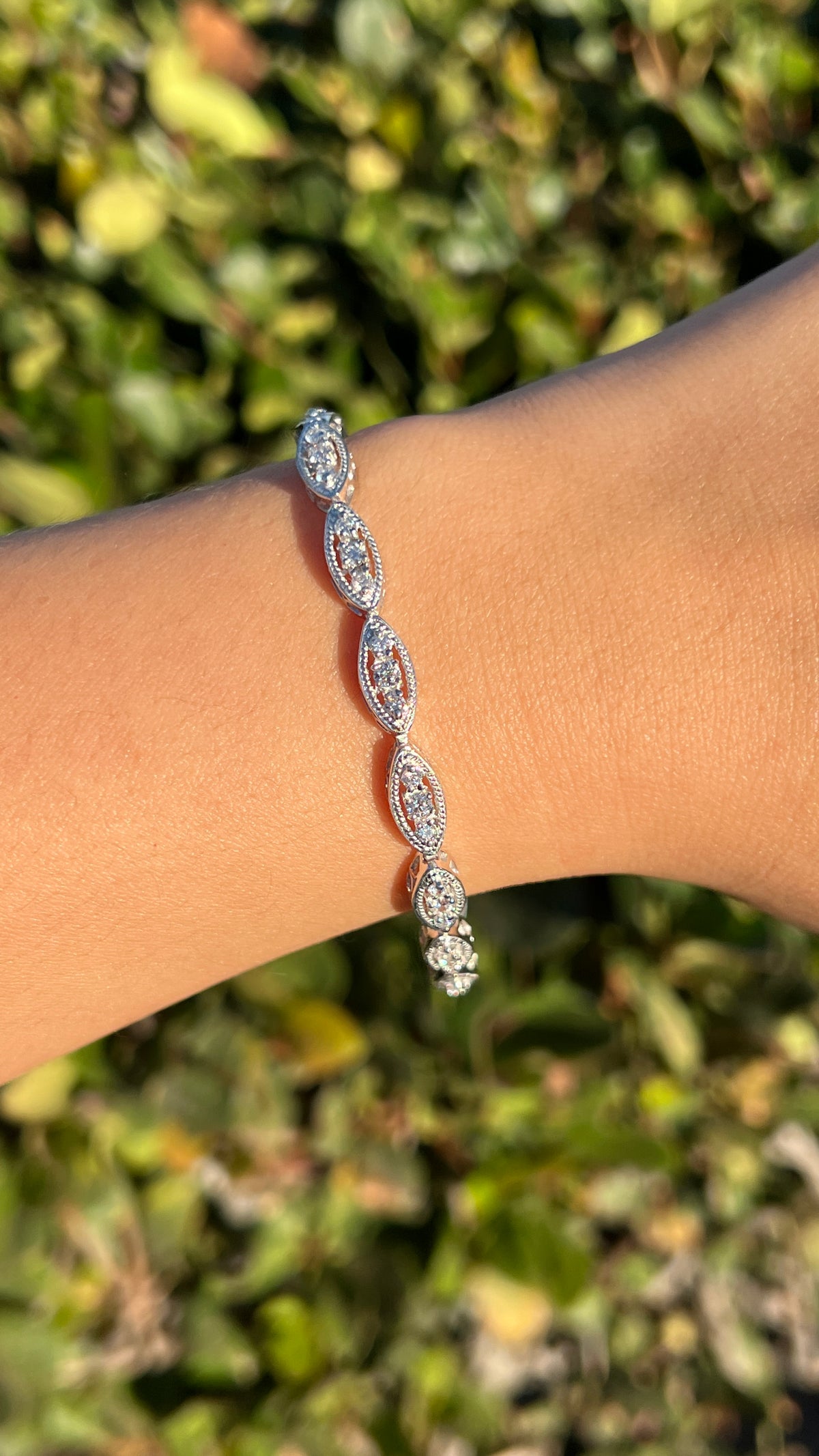 Vintage Art Deco Diamond Bracelet 14K Solid Gold DFB020