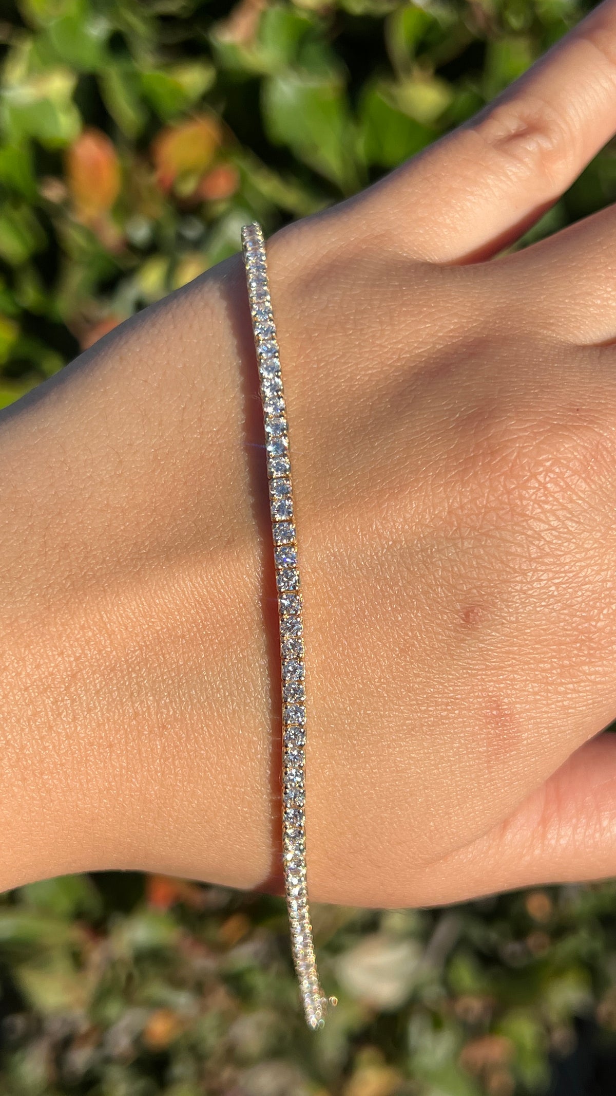 2.3mm Diamond Tennis Bracelet 14K Solid Gold DFB022