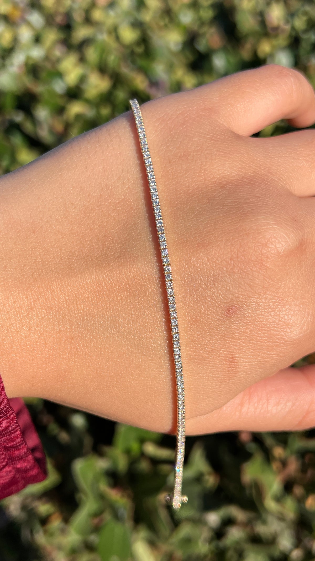 1.5mm Diamond Tennis Bracelet 14K Solid Gold DFB025