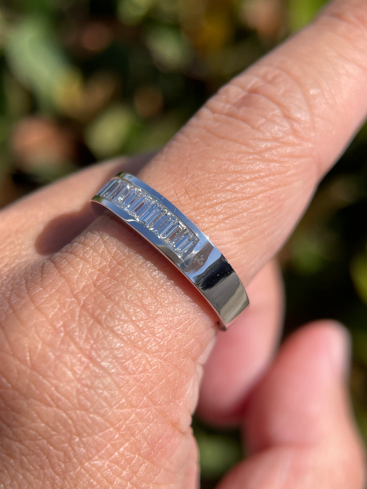 0.75ct Polished Channel Set Baguette Diamond Wedding Band 14K Gold MR023