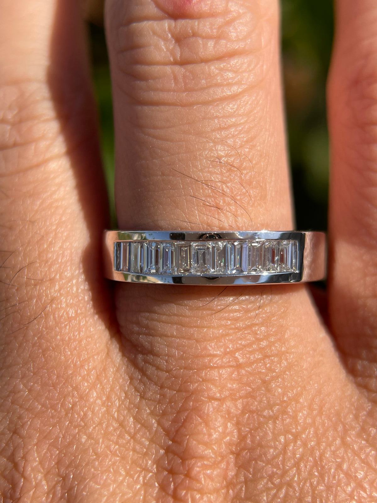 0.75ct Polished Channel Set Baguette Diamond Wedding Band 14K Gold MR023