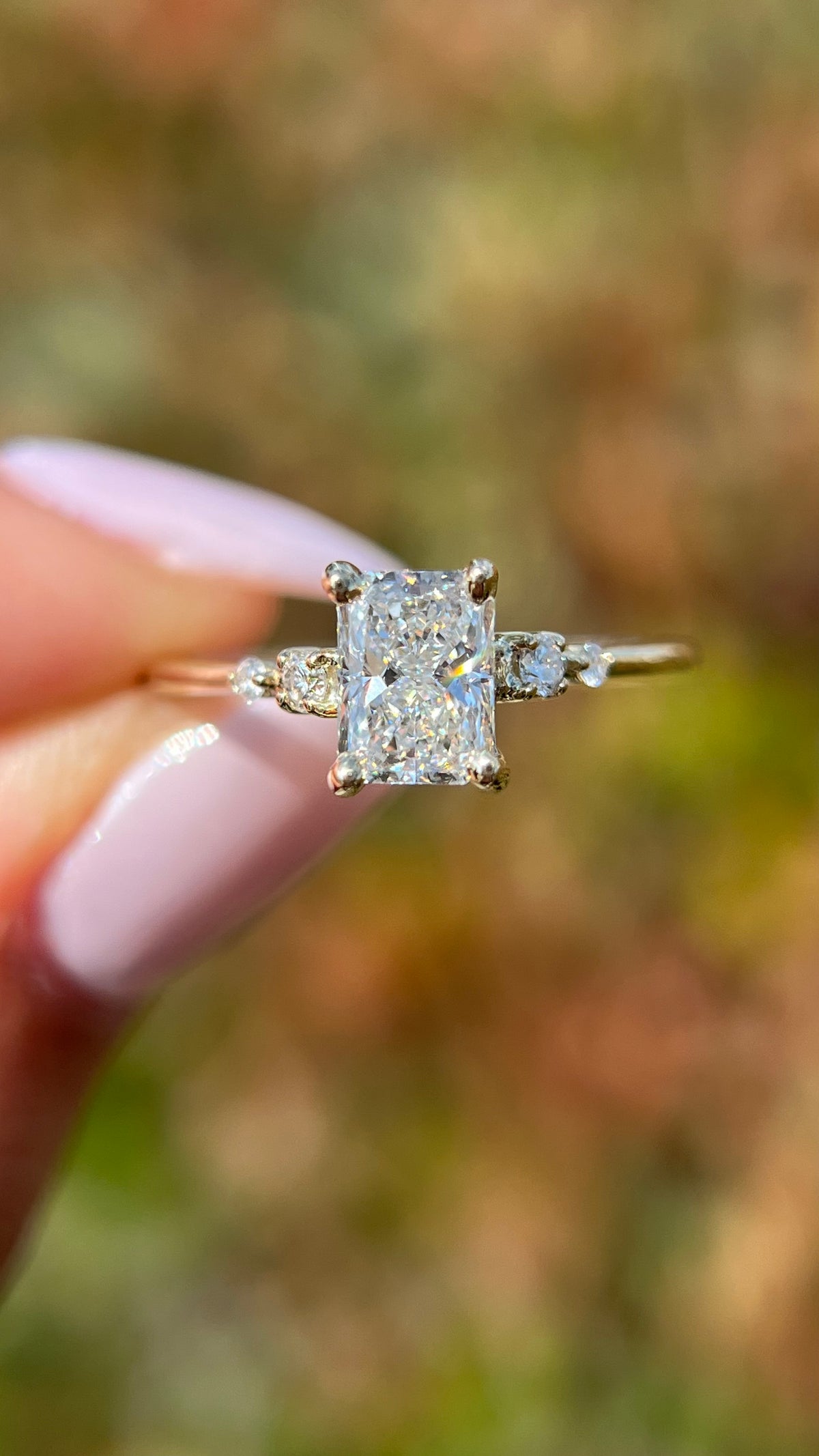 Laci 1.02ct F-VS1 Radiant Cut Lab Grown Diamond Engagement Ring 14K Gold