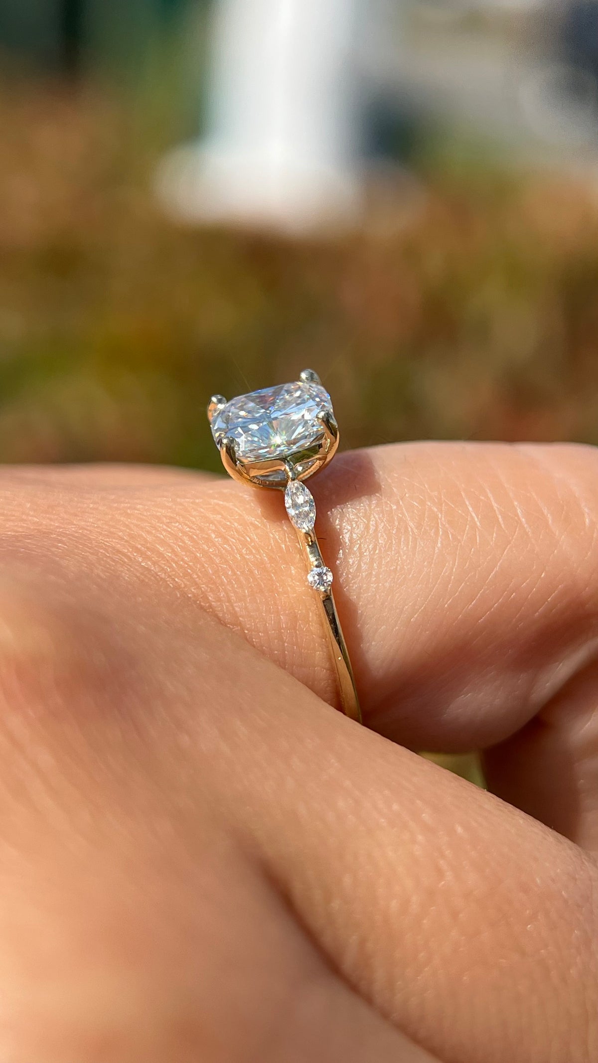 Maci 1.91ct F-VS1 Cushion Cut Lab Grown Diamond Engagement Ring 14K Gold