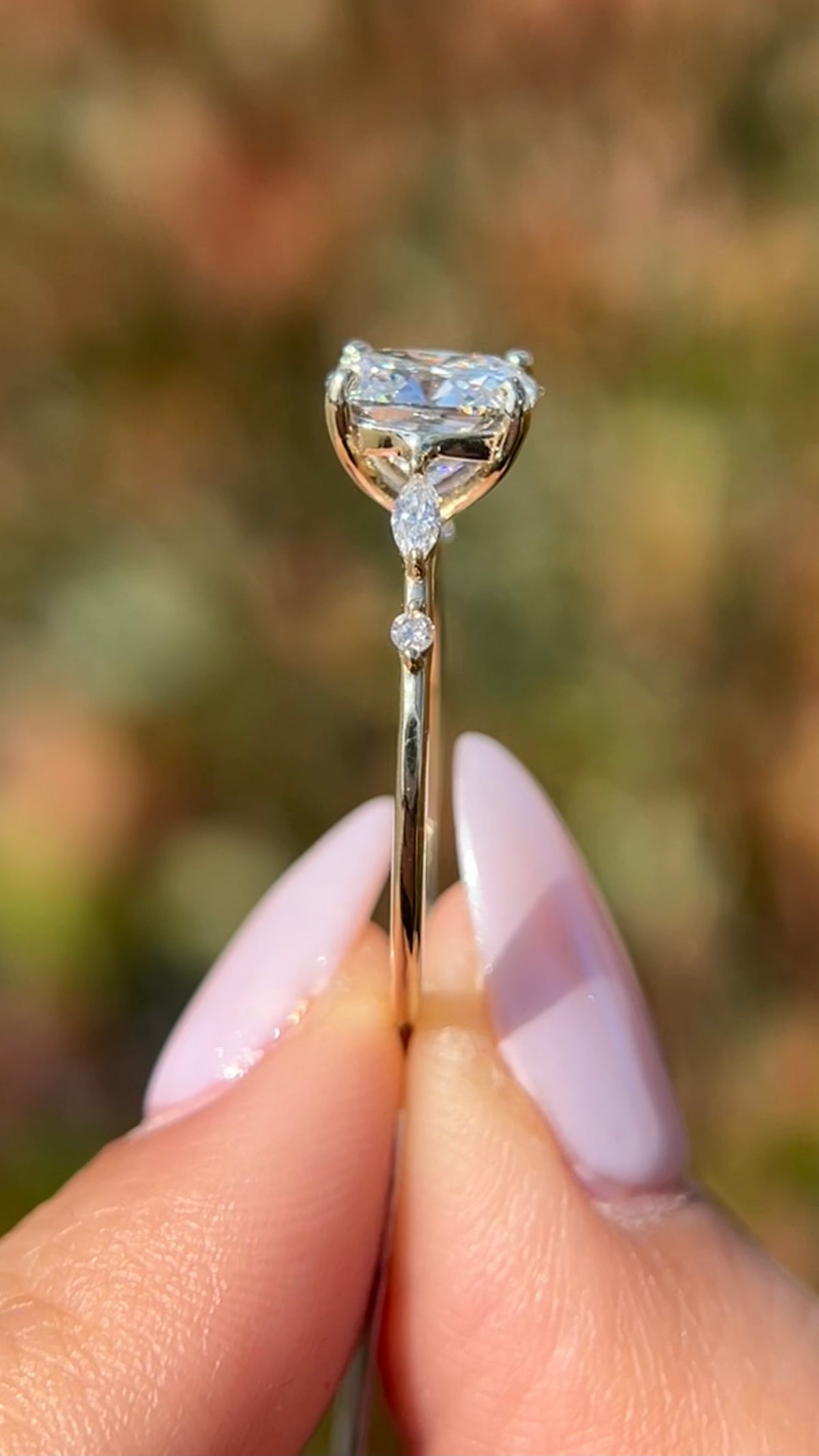 Maci 1.91ct F-VS1 Cushion Cut Lab Grown Diamond Engagement Ring 14K Gold