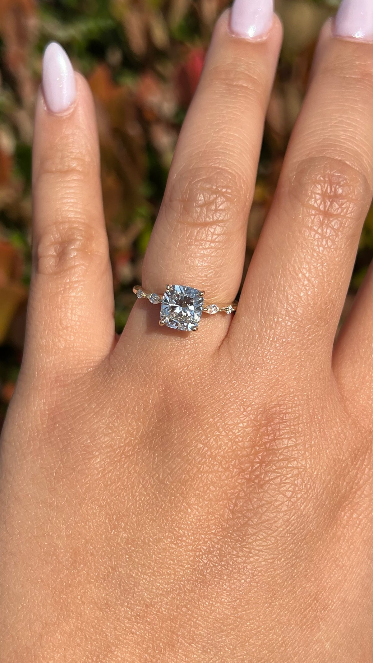 Maci 1.91ct F-VS1 Cushion Cut Lab Grown Diamond Engagement Ring 14K Gold