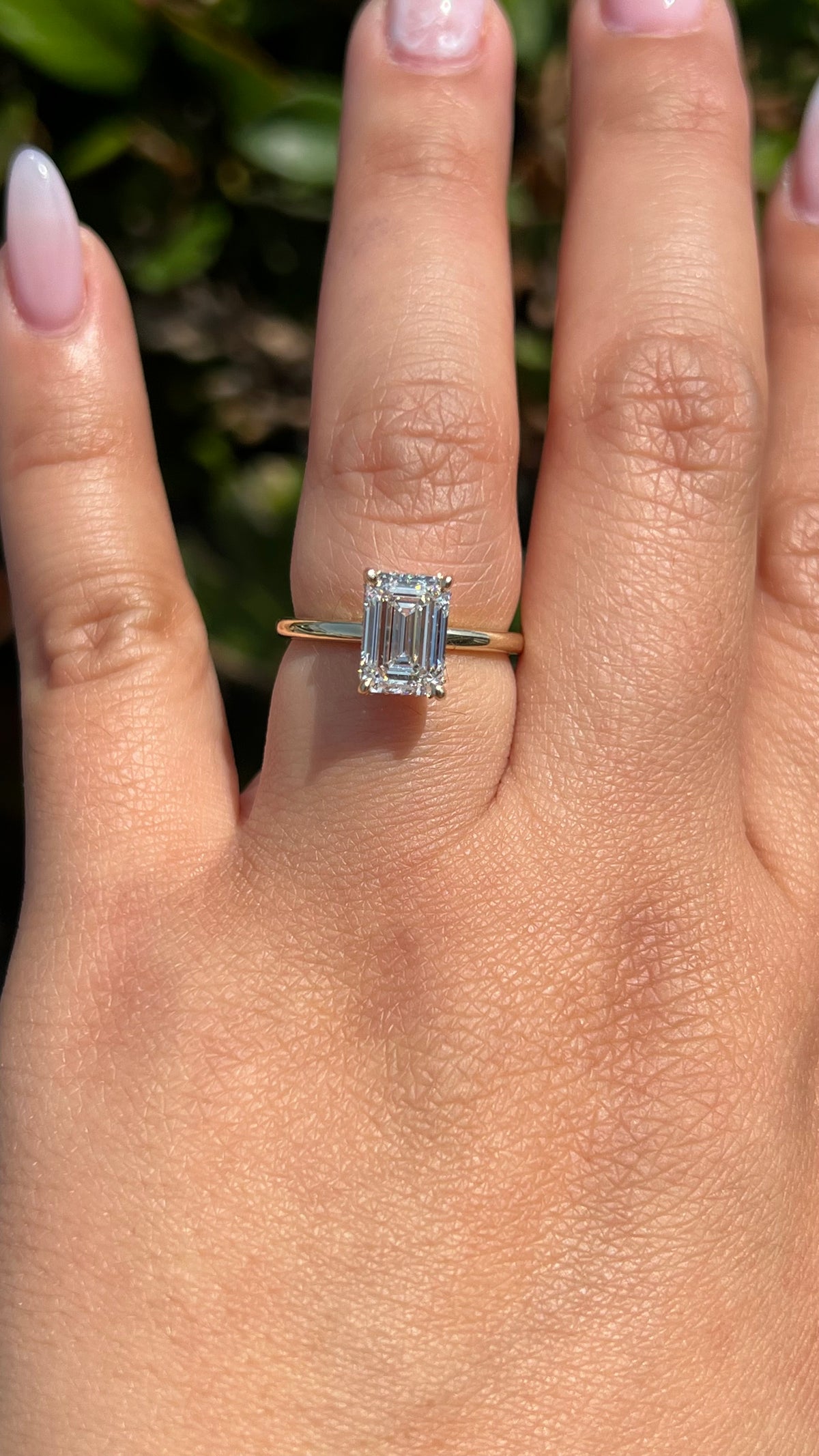 Evie Hidden Halo 2.16ct E-VS1 Emerald Cut Lab Grown Diamond Engagement Ring 14K Gold