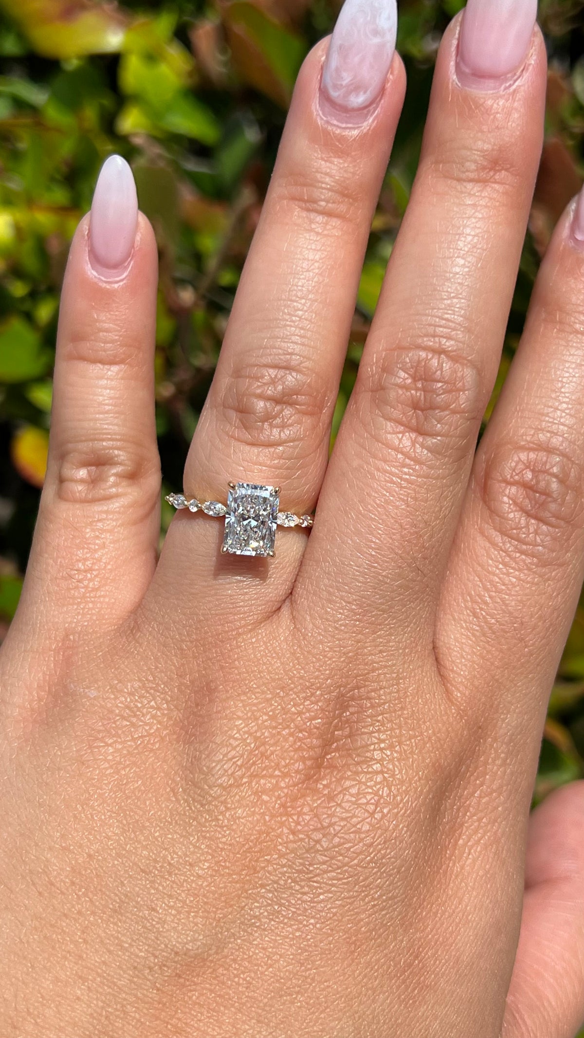 Myra 2.07ct F-VS1 Radiant Cut Lab Grown Diamond Engagement Ring 14K Gold