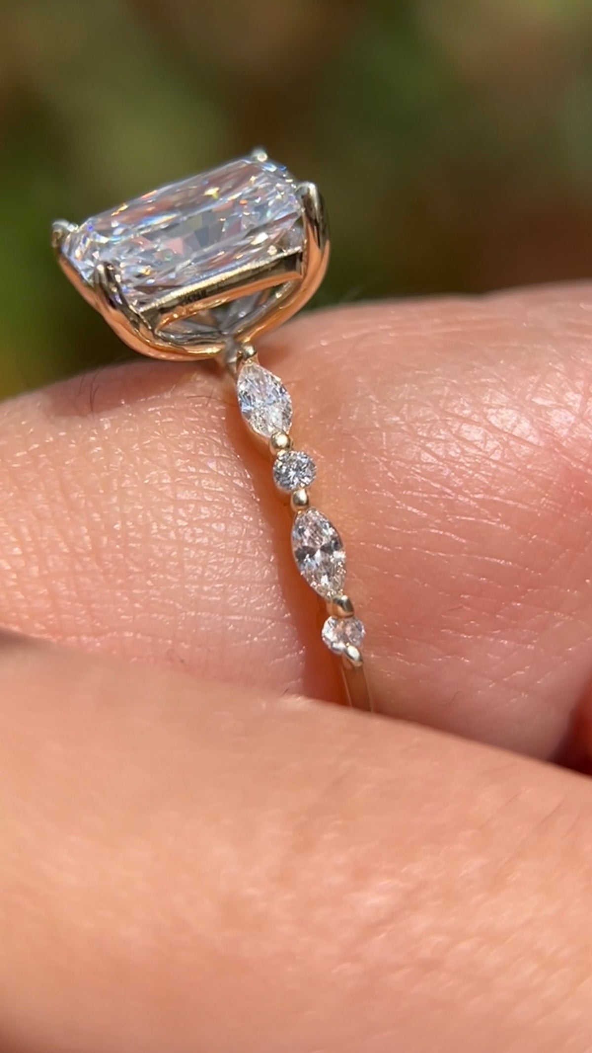 Myra 2.07ct F-VS1 Radiant Cut Lab Grown Diamond Engagement Ring 14K Gold