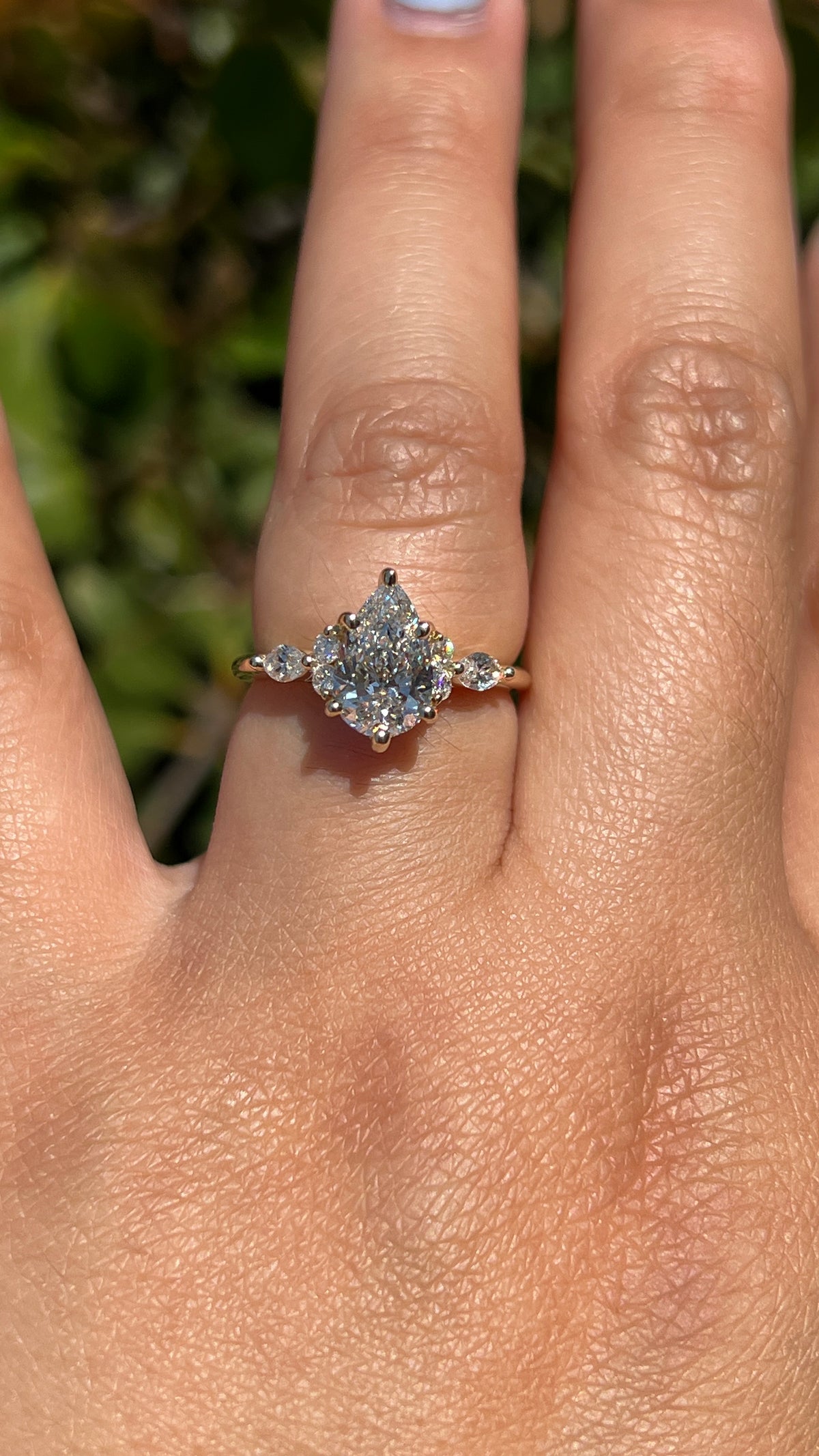 Mia 1.38ct F-VS1 Pear Cut Lab Grown Diamond Engagement Ring 14K Gold