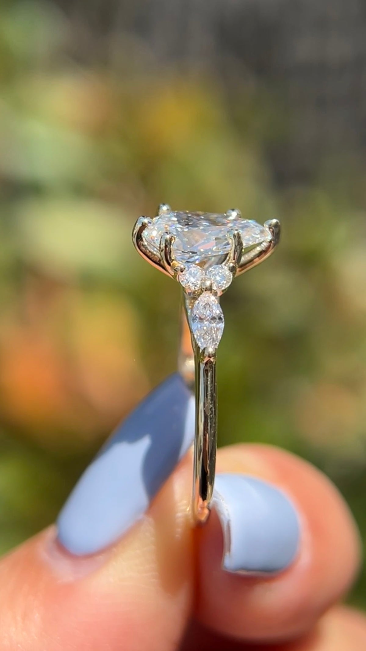 Mia 1.38ct F-VS1 Pear Cut Lab Grown Diamond Engagement Ring 14K Gold