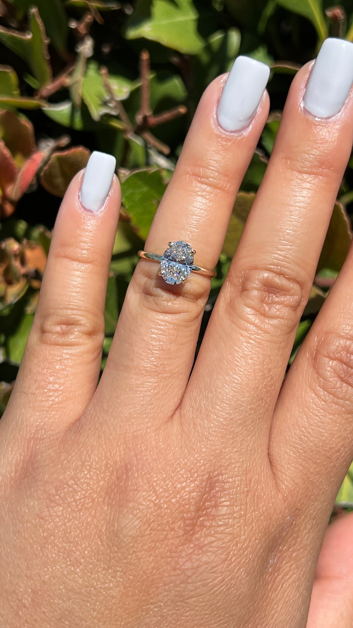 Evie 1.58ct E-VS1 Oval Cut Lab Grown Diamond Engagement Ring 14K Gold