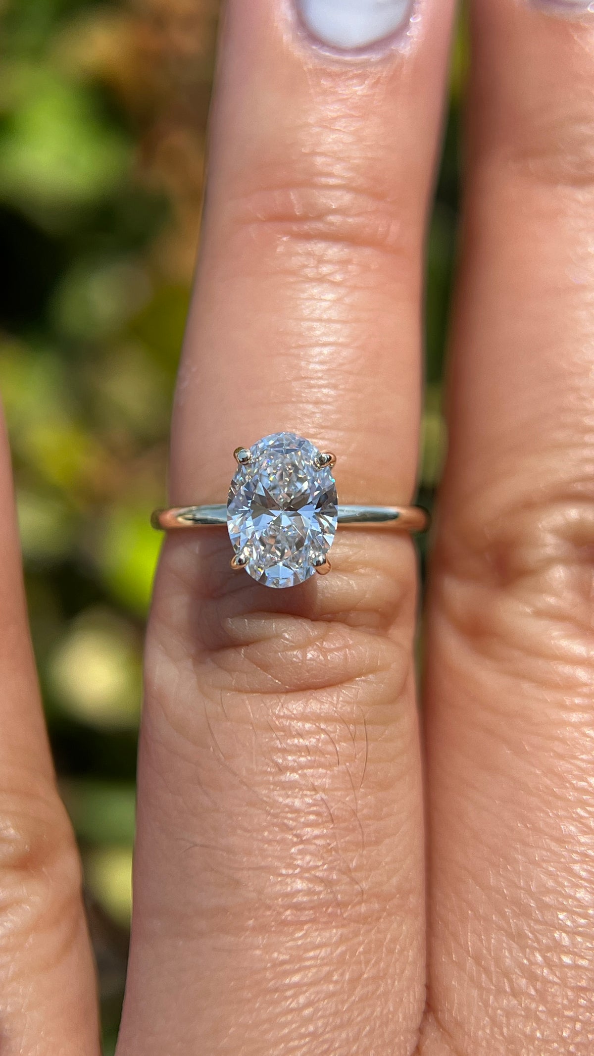 Evie 1.58ct E-VS1 Oval Cut Lab Grown Diamond Engagement Ring 14K Gold