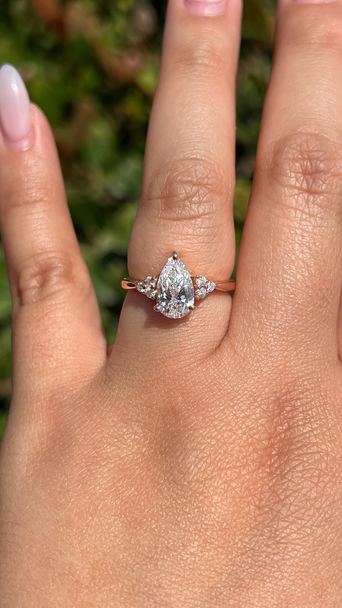 Traci 2.09ct F-VS1 Pear Cut Lab Grown Diamond Engagement Ring 14K Gold