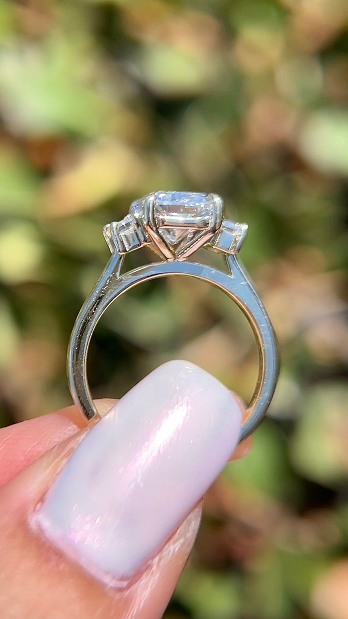 Amy 2.57ct E-VS1 Radiant Cut Lab Grown Diamond Engagement Ring 14K Gold