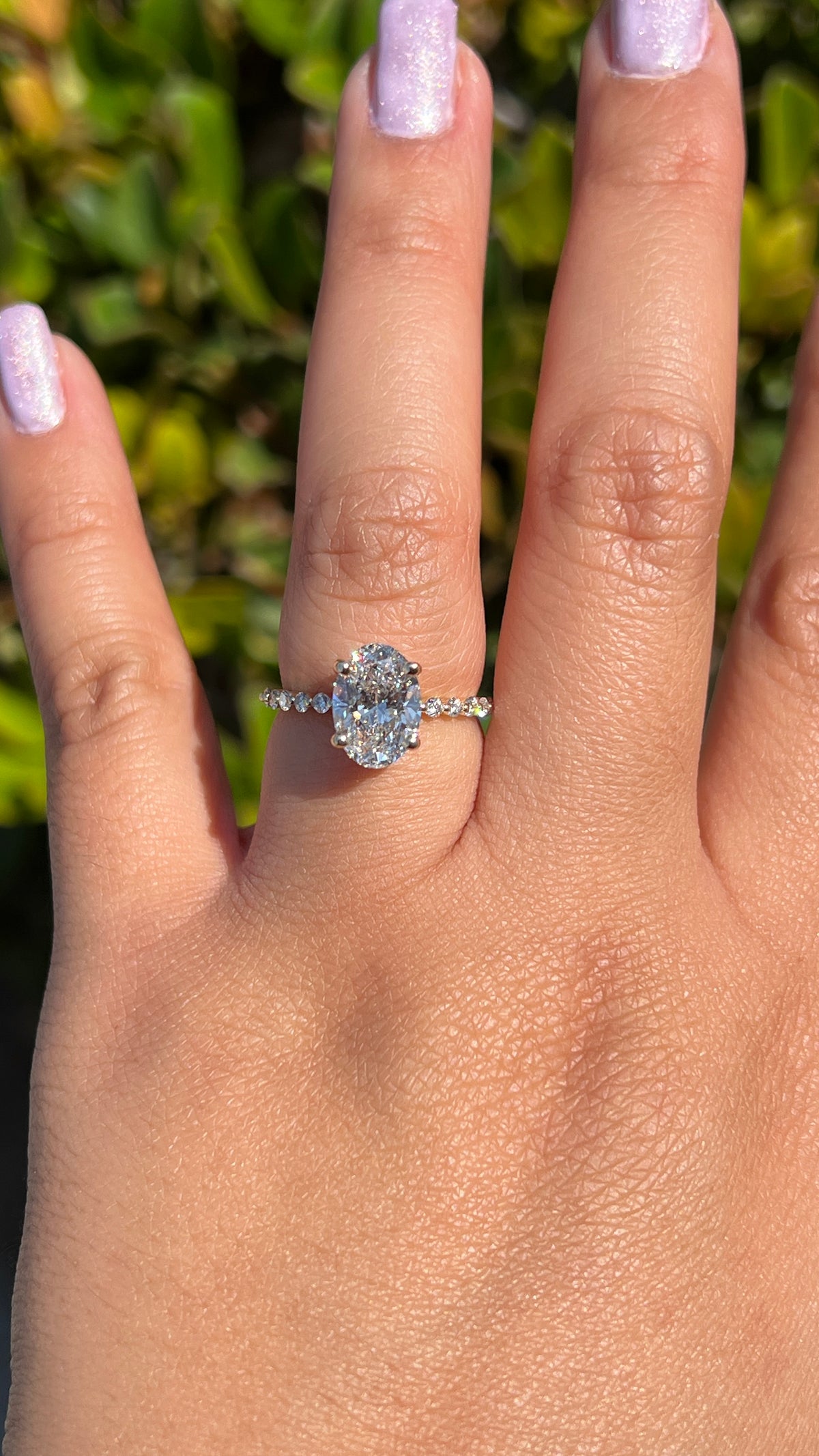 Iris 1.93ct E-VS1 Oval Cut Lab Grown Diamond Engagement Ring 14K Gold
