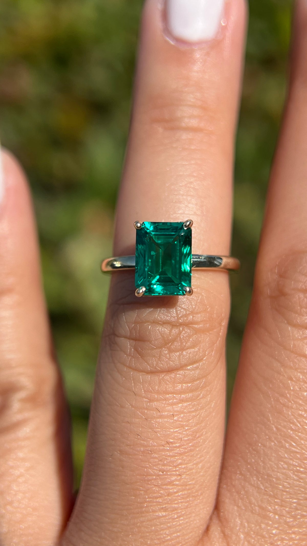 Sophi 2.00ct Chatham Emerald Lab Grown Engagement Ring 14K Gold