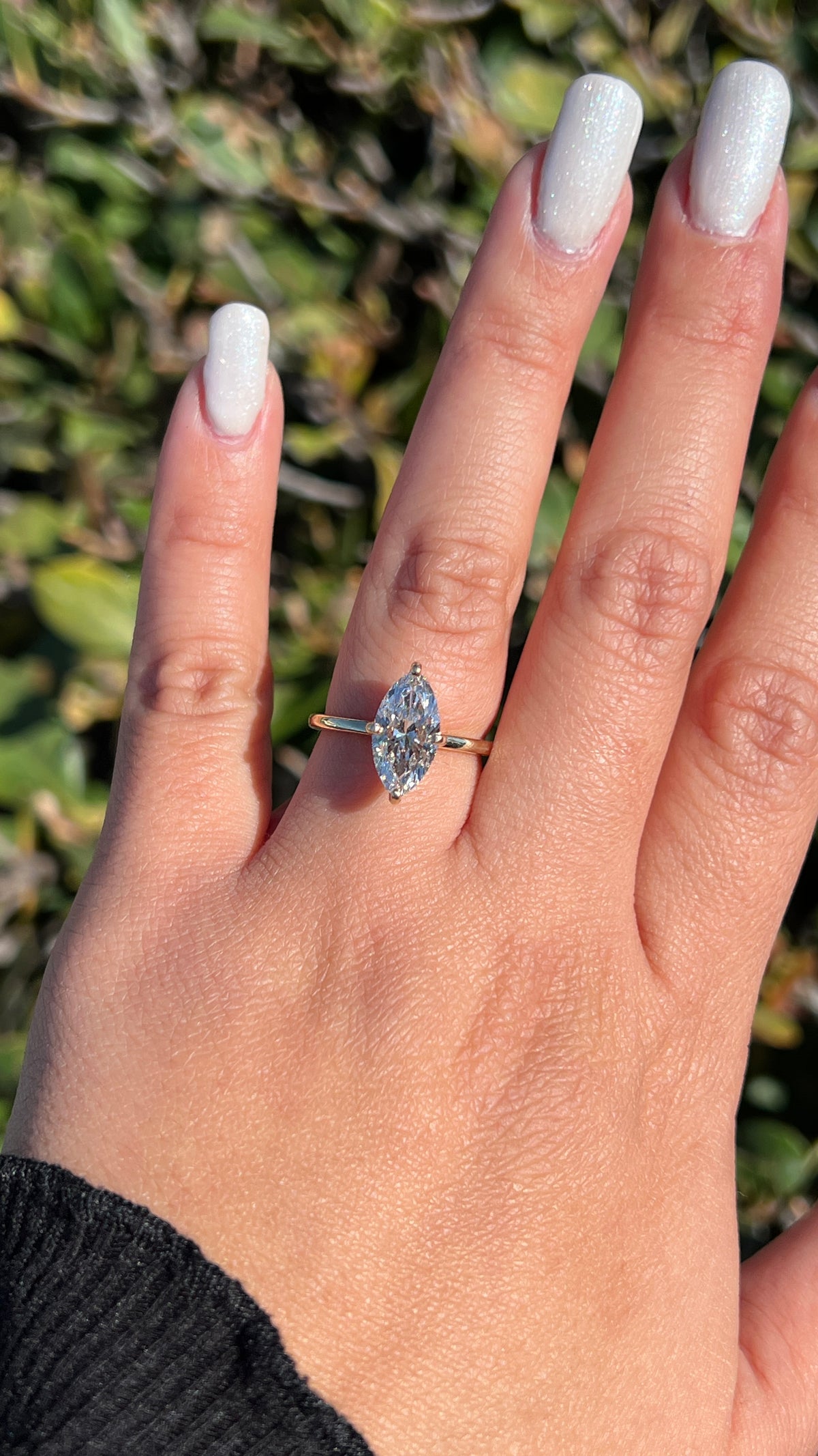 Sandy 2.09ct E-VS1 Marquise Cut Lab Grown Diamond Engagement Ring 14K Gold