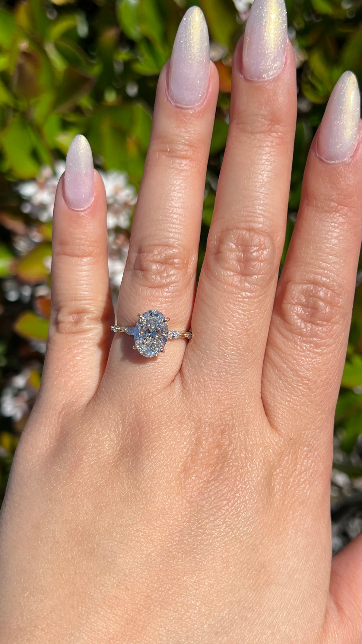 Maci 2.56ct E-VS1 Oval Cut Lab Grown Diamond Engagement Ring 14K Gold