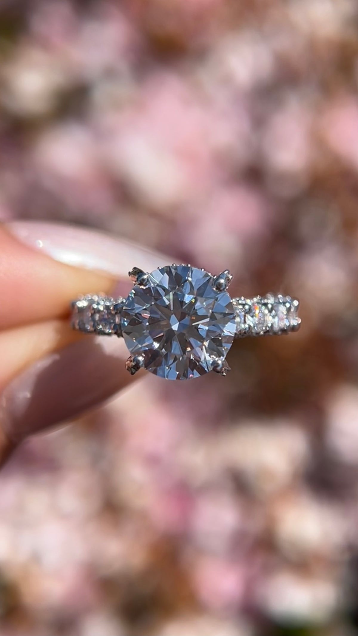 Christi 3.87ct E-VS1 Round Cut Lab Grown Diamond Engagement Ring 14K Gold