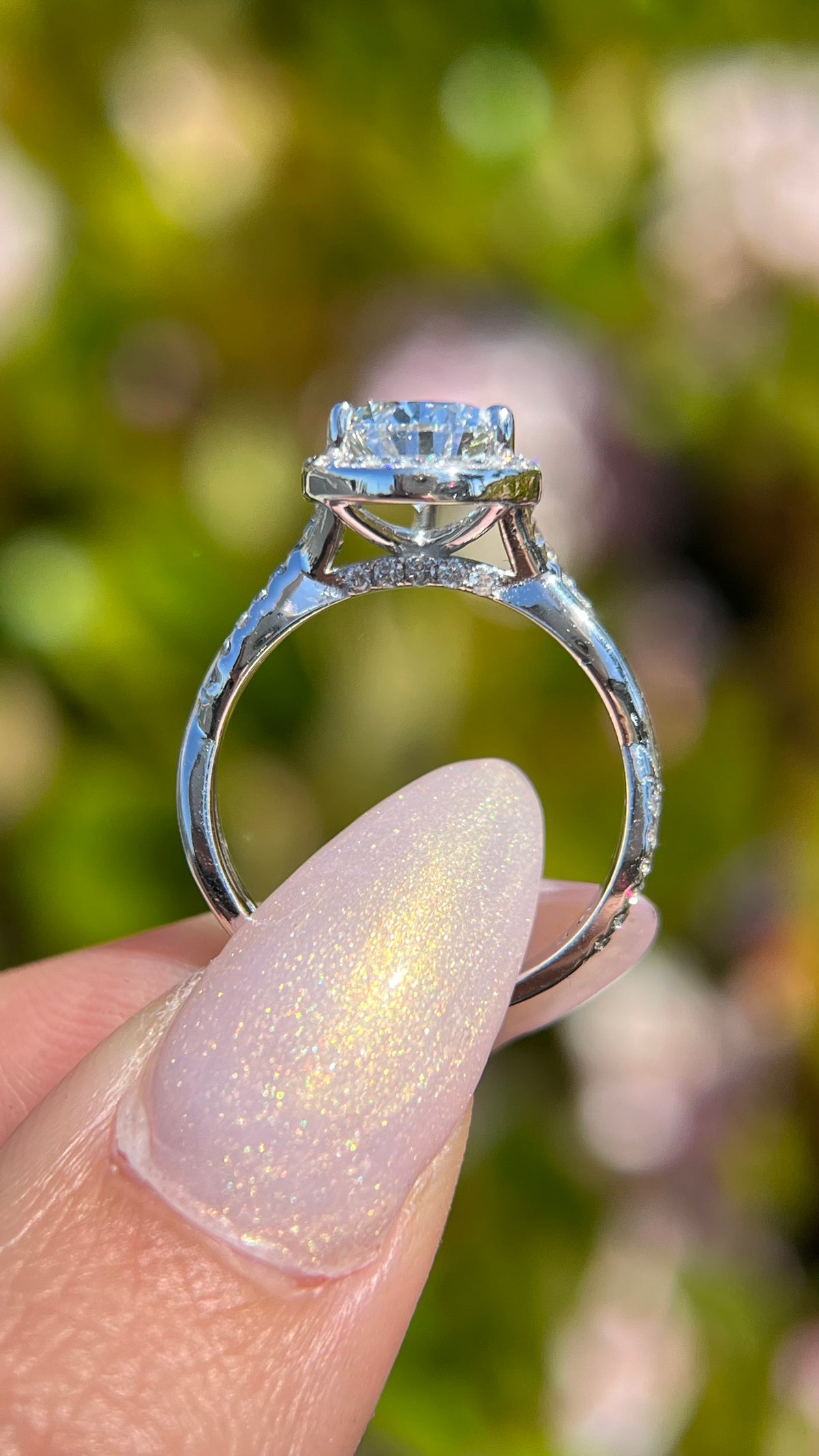 Lena Halo 2.07ct F-VS1 Pear Cut Lab Grown Diamond Engagement Ring 14K Gold