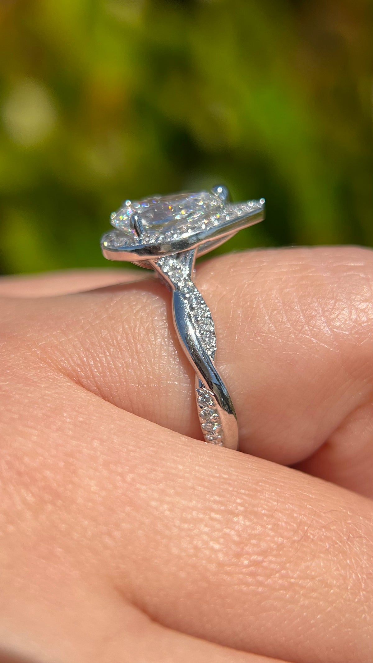 Lena Halo 2.07ct F-VS1 Pear Cut Lab Grown Diamond Engagement Ring 14K Gold