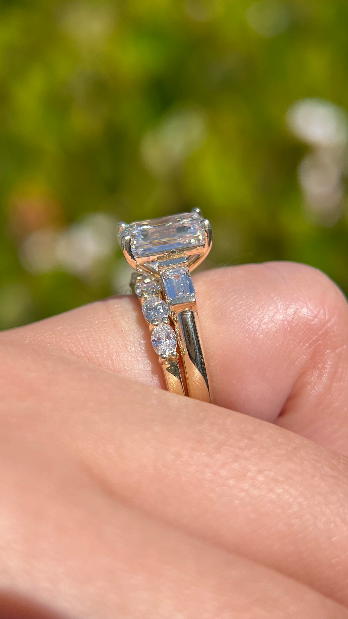 Everly 3.58ct E-VS1 Emerald Cut Lab Grown Diamond Engagement Ring 14K Gold