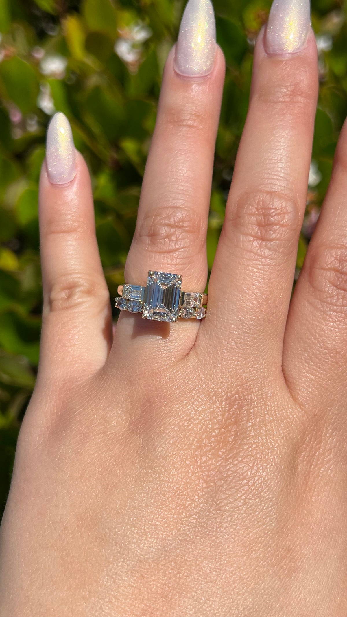 Everly 3.58ct E-VS1 Emerald Cut Lab Grown Diamond Engagement Ring 14K Gold