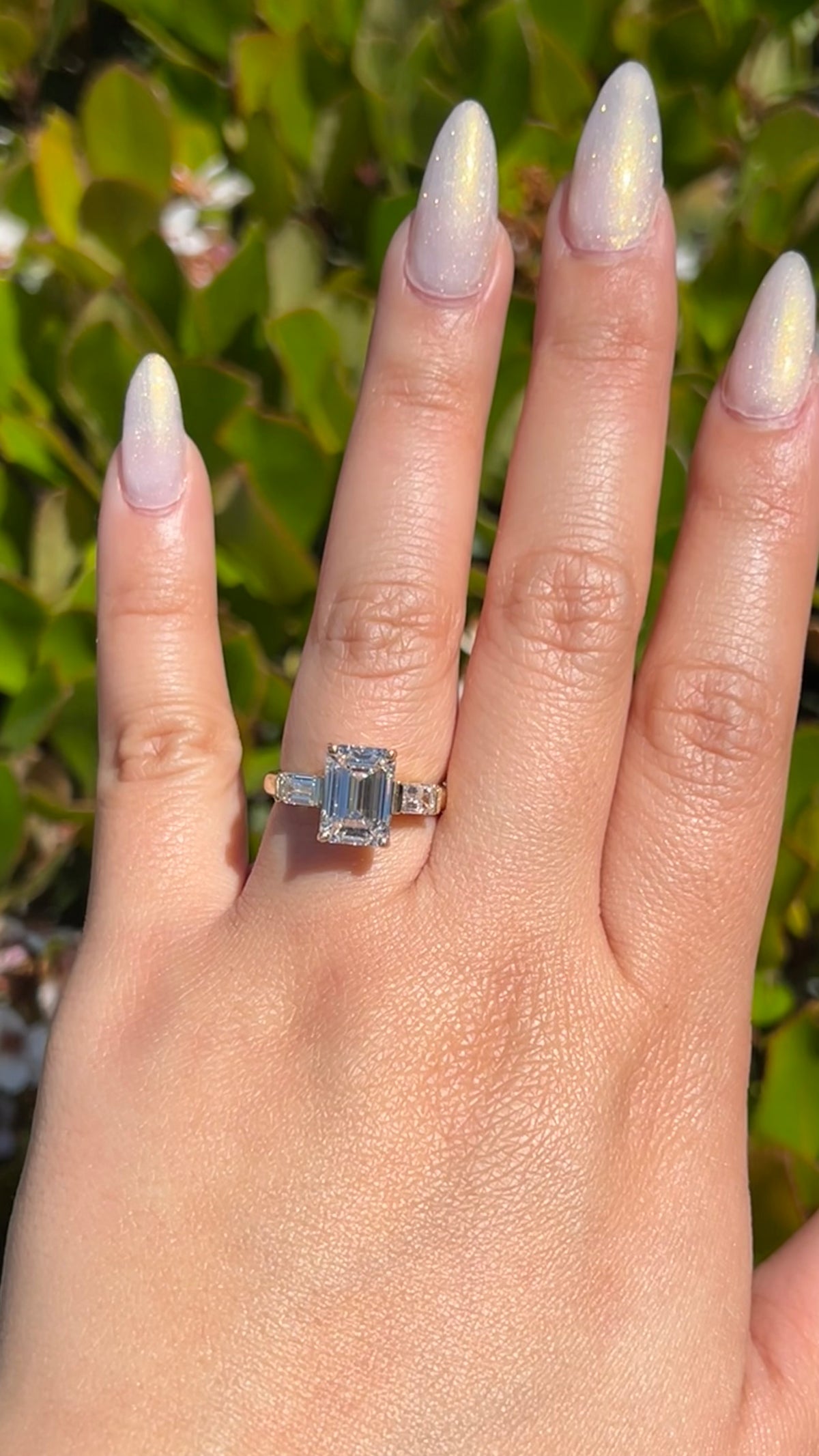 Everly 3.58ct E-VS1 Emerald Cut Lab Grown Diamond Engagement Ring 14K Gold