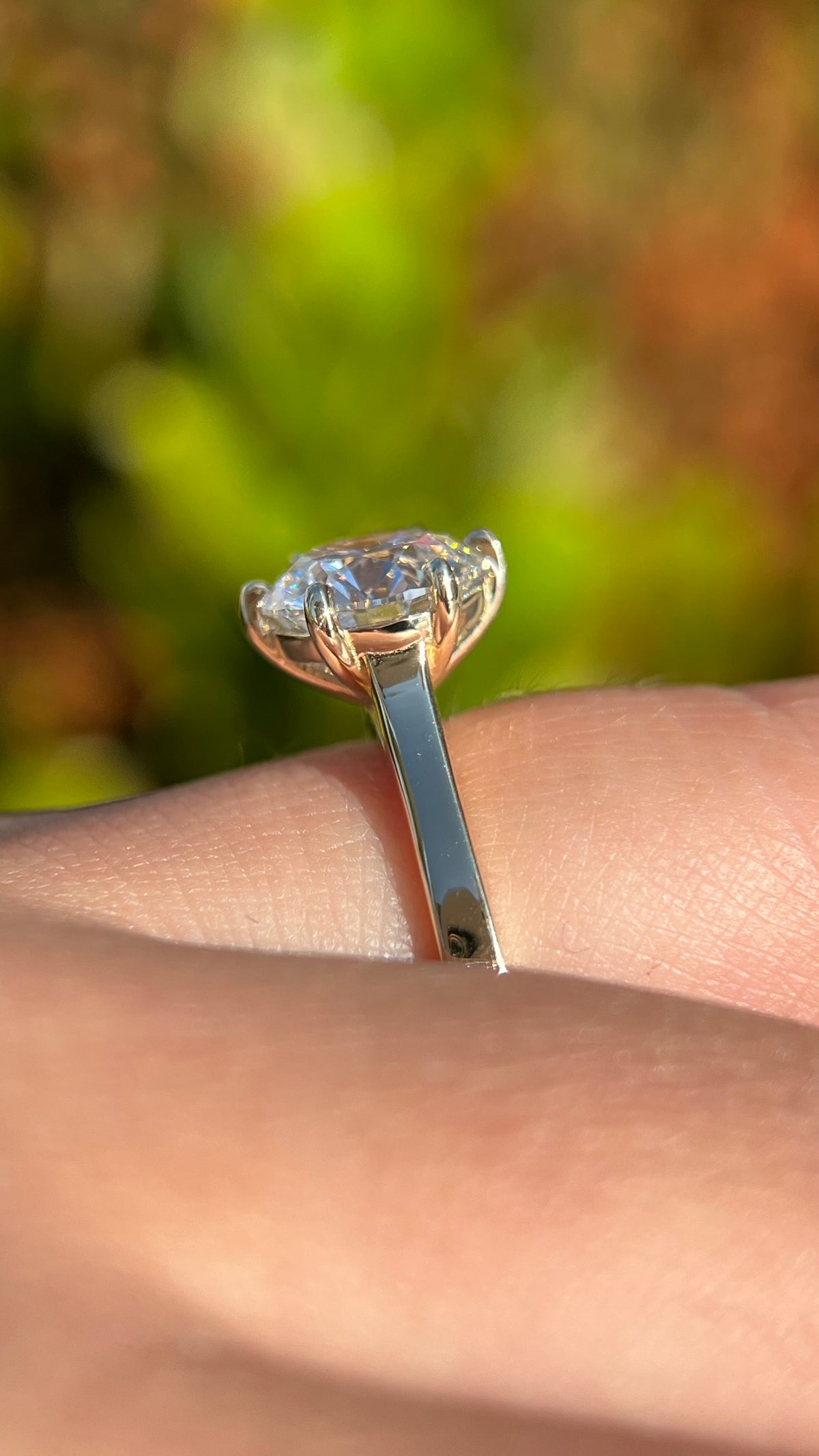 Ashlee 3.01ct E-VS1 Round Cut Lab Grown Diamond Engagement Ring 14K Gold