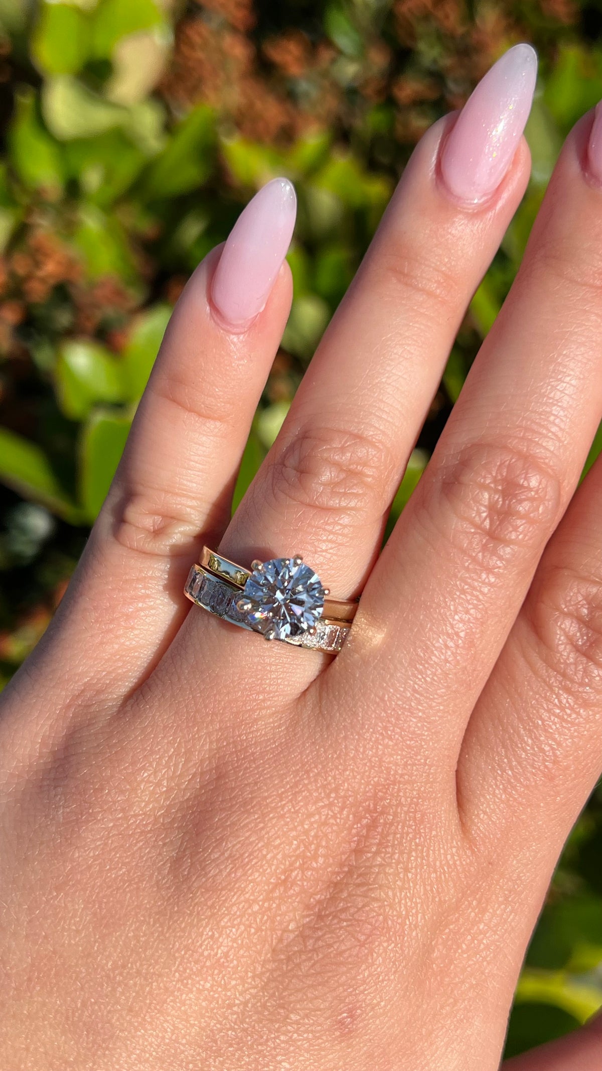 Ashlee 3.01ct E-VS1 Round Cut Lab Grown Diamond Engagement Ring 14K Gold