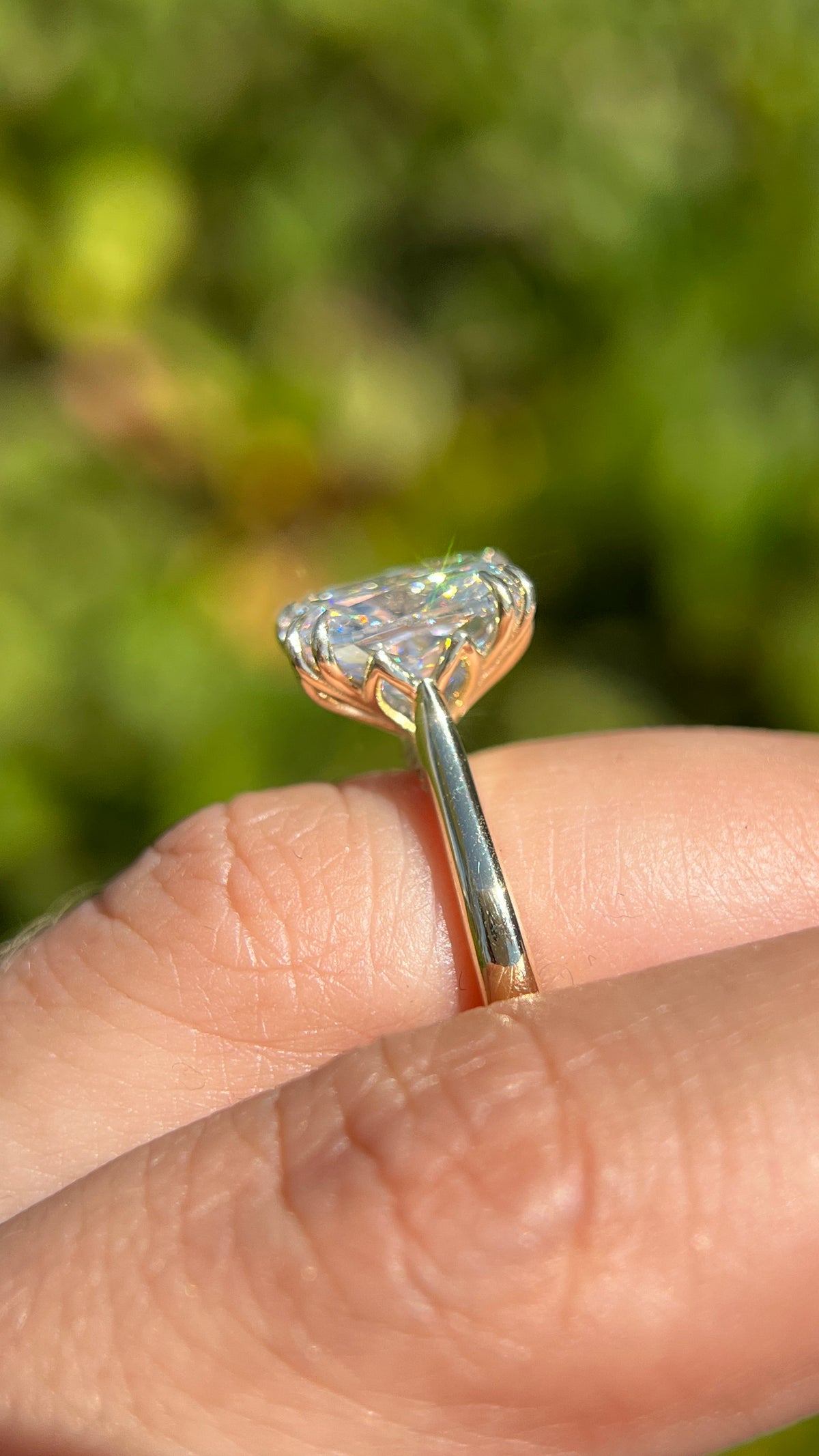 Anya 4.10ct E-VS1 Cushion Cut Lab Grown Diamond Engagement Ring 14K Gold