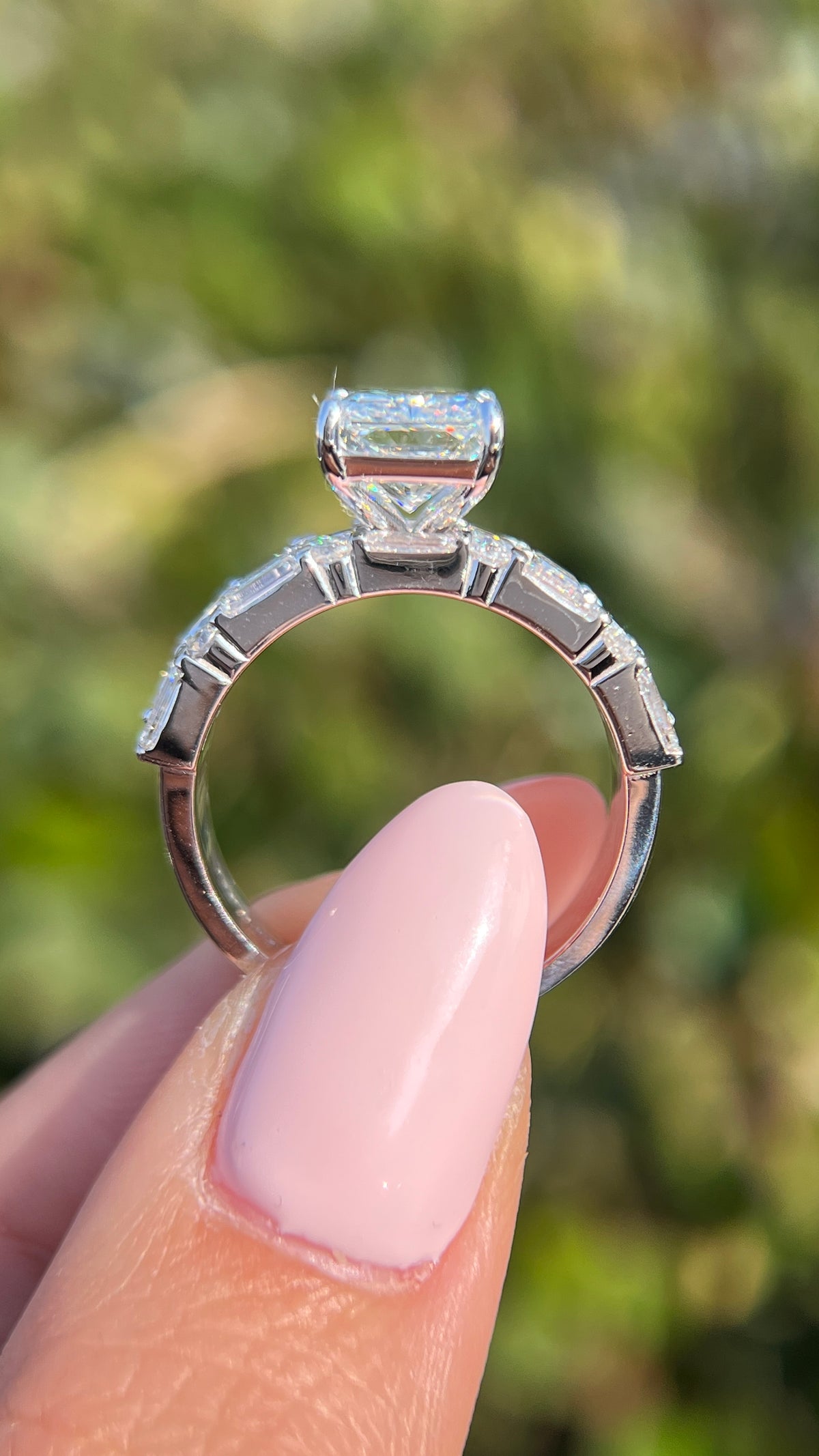 Debi 4.09ct E-VS1 Radiant Cut Lab Grown Diamond Engagement Ring 14K Gold