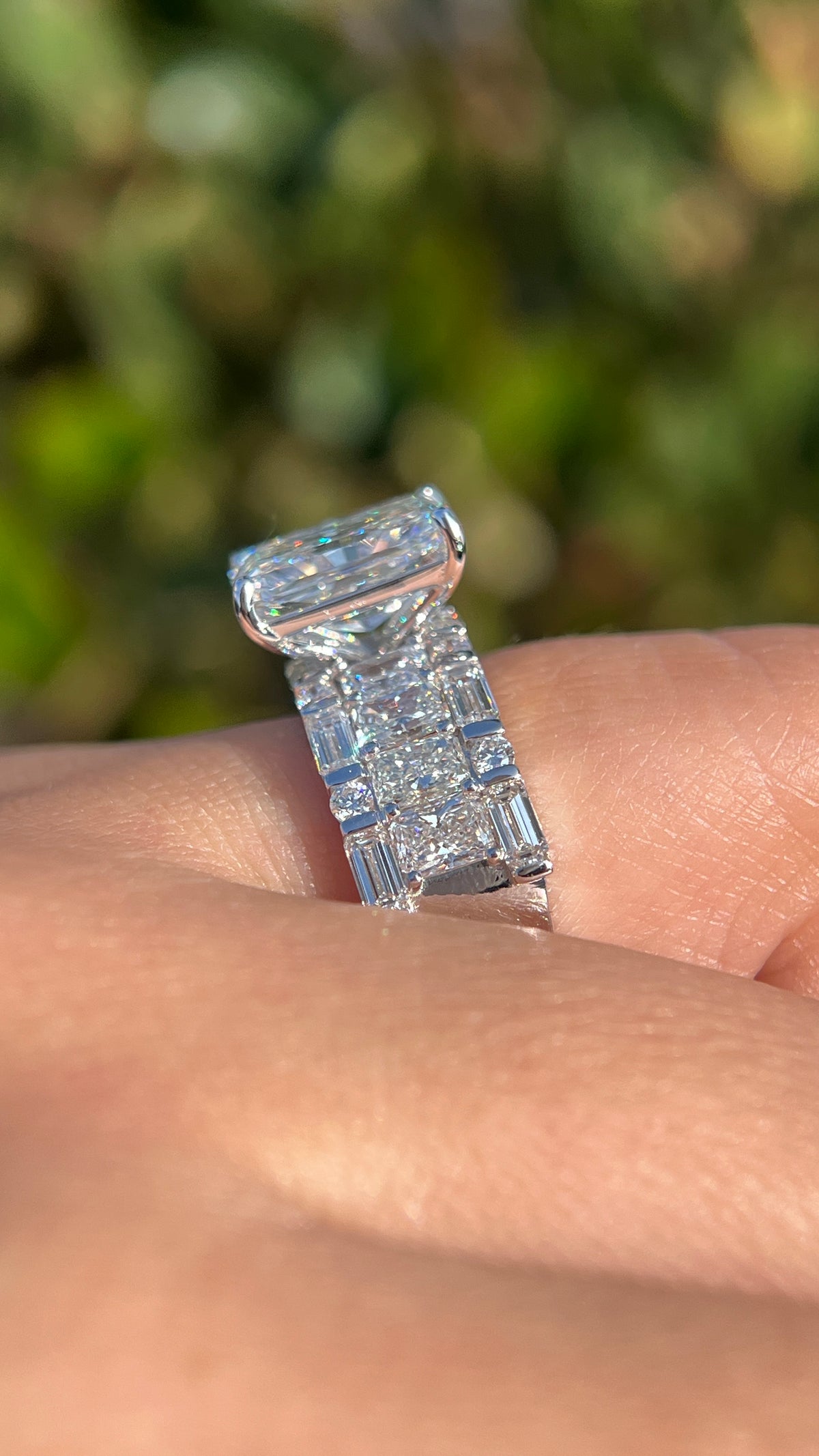 Debi 4.09ct E-VS1 Radiant Cut Lab Grown Diamond Engagement Ring 14K Gold