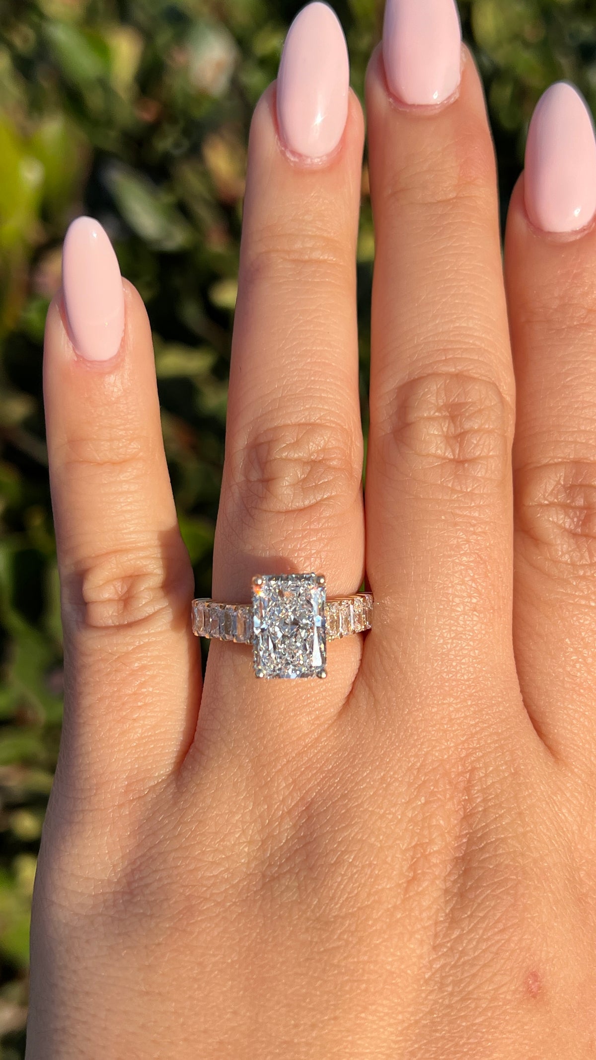 Remi 4.09ct E-VS1 Radiant Cut Lab Grown Diamond Engagement Ring 14K Gold