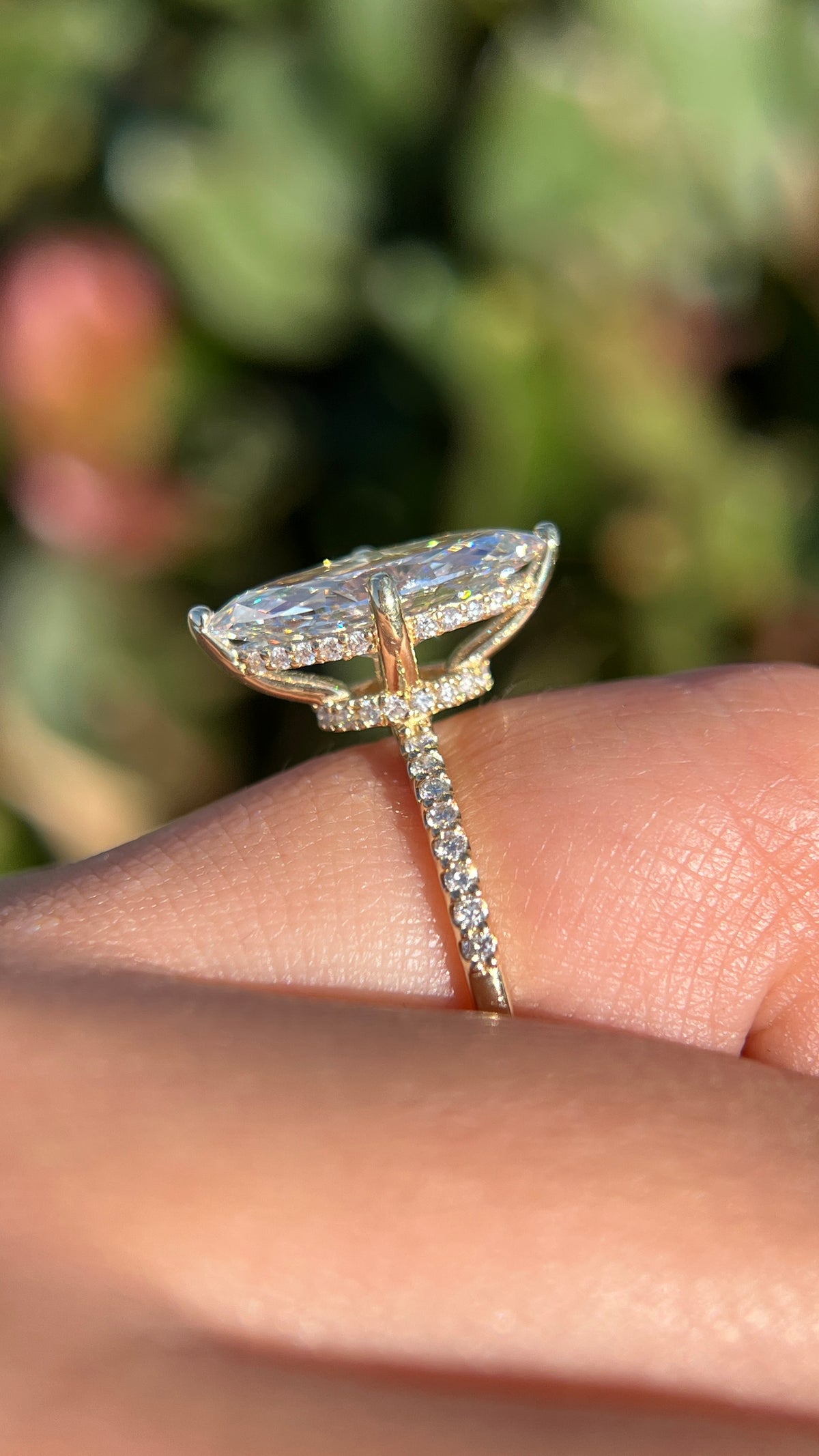 Jenni 3.05ct E-VS1 Marquise Cut Lab Grown Diamond Engagement Ring 14K Gold