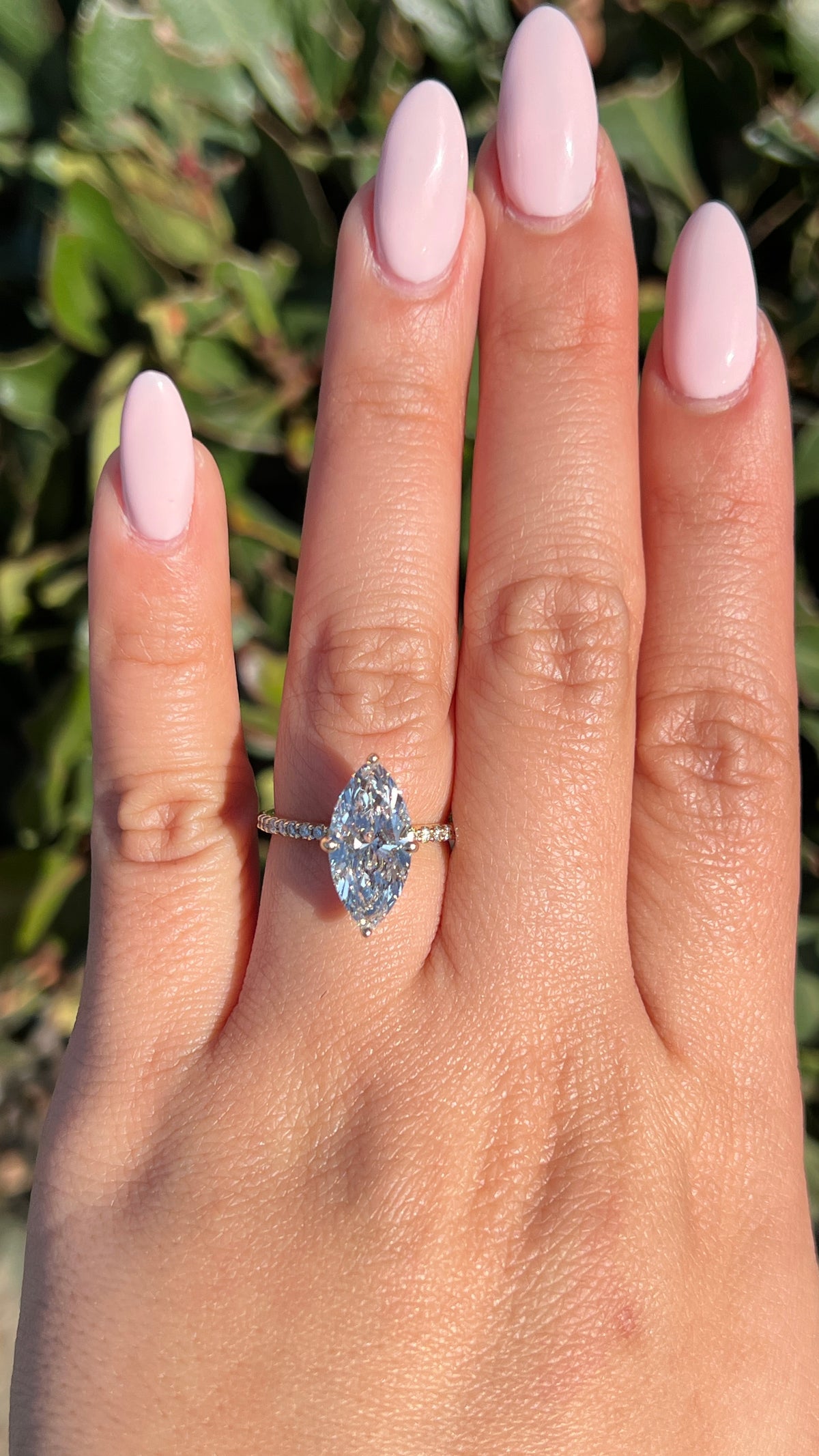 Jenni 3.05ct E-VS1 Marquise Cut Lab Grown Diamond Engagement Ring 14K Gold