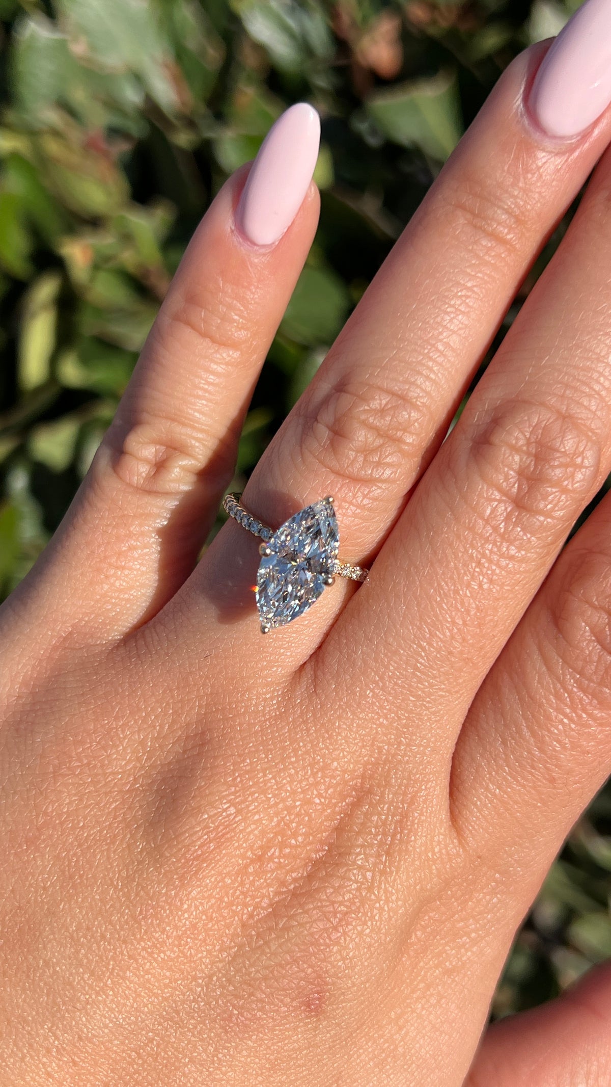 Jenni 3.05ct E-VS1 Marquise Cut Lab Grown Diamond Engagement Ring 14K Gold