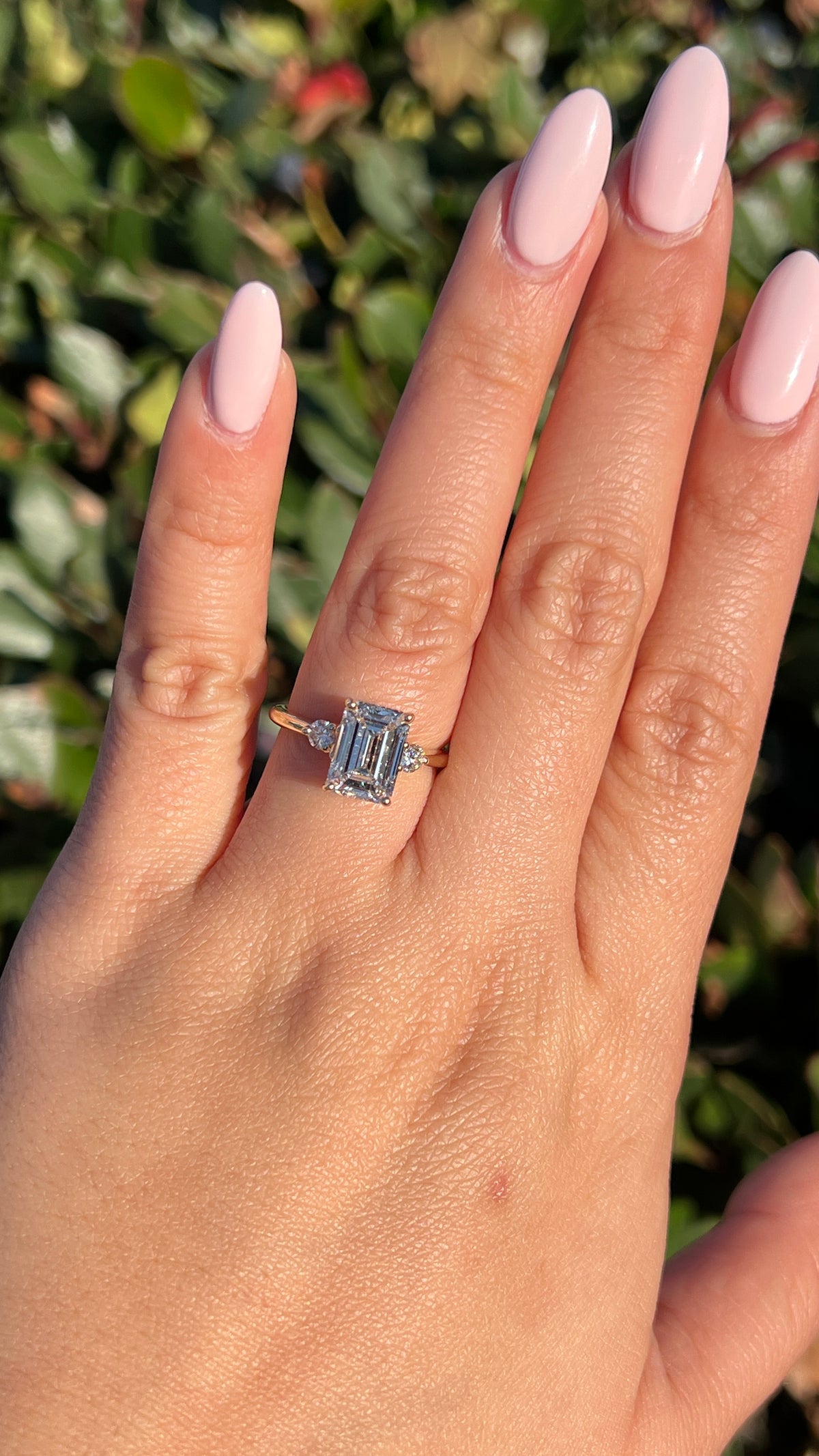 Ollie 3.51ct F-VS1 Emerald Cut Lab Grown Diamond Engagement Ring 14K Gold