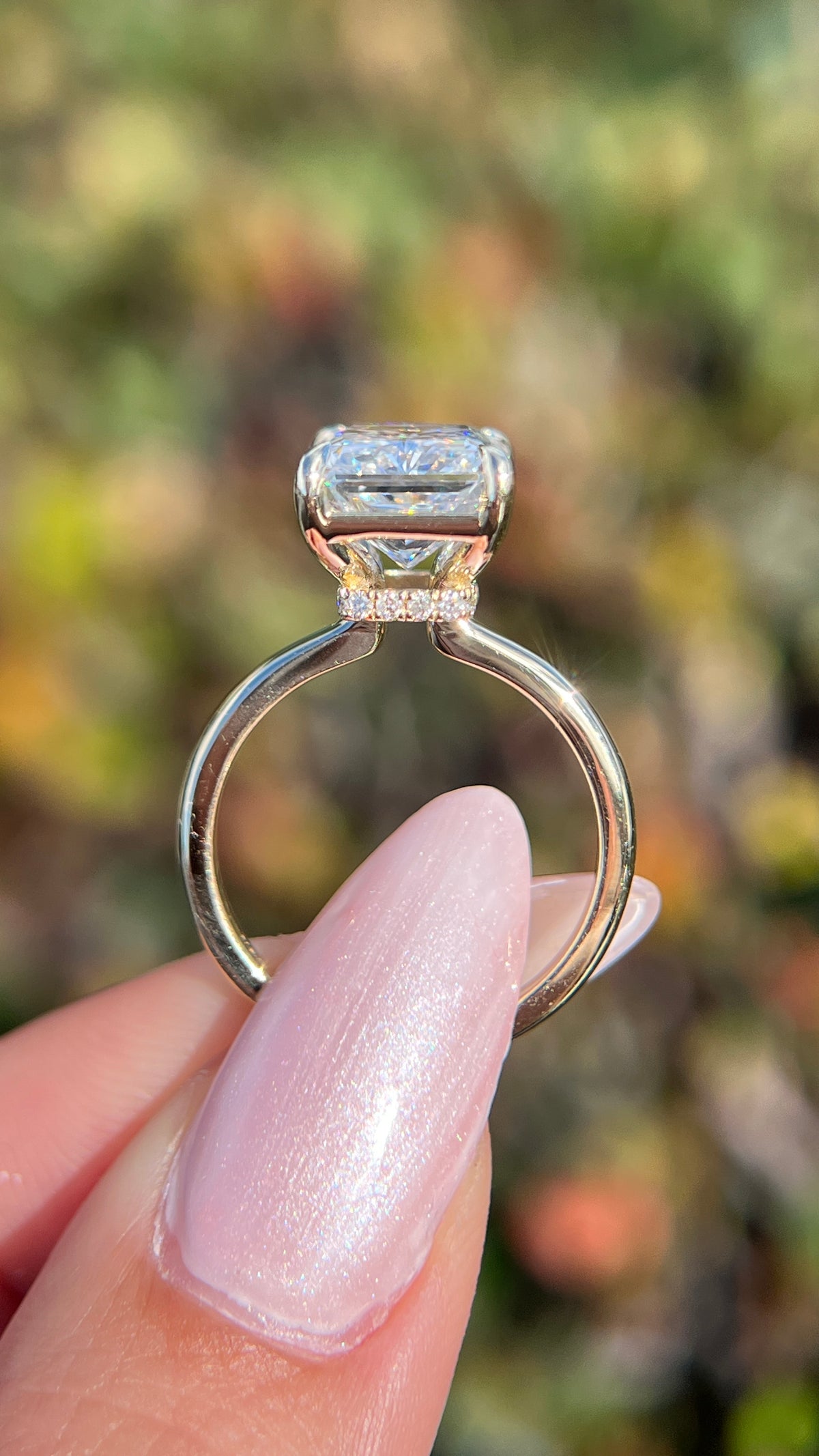 Sophi 5.70ct F-VS1 Radiant Cut Lab Grown Diamond Engagement Ring 14K Gold