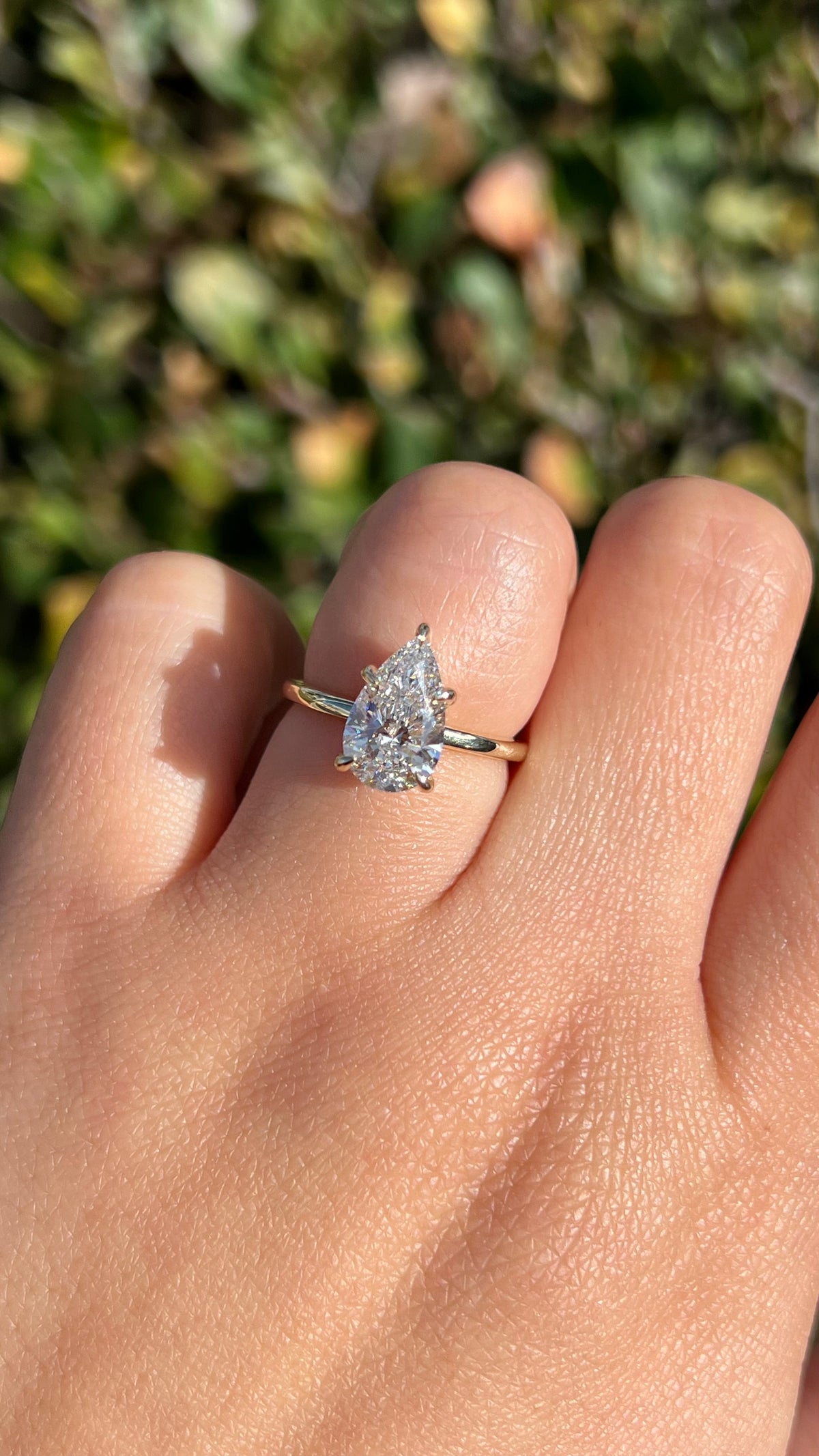 Sophi 2.07ct F-VS1 Pear Cut Lab Grown Diamond Engagement Ring 14K Gold