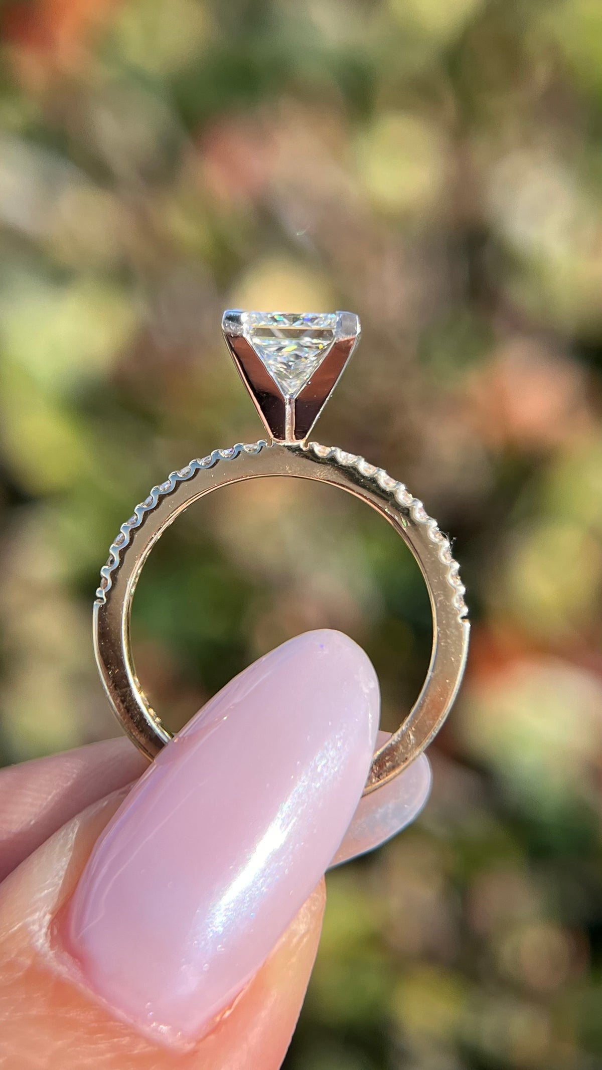 Jada 1.60ct E-VS1 Princess Cut Lab Grown Diamond Engagement Ring 14K Gold (Two-Tone) High-Profile