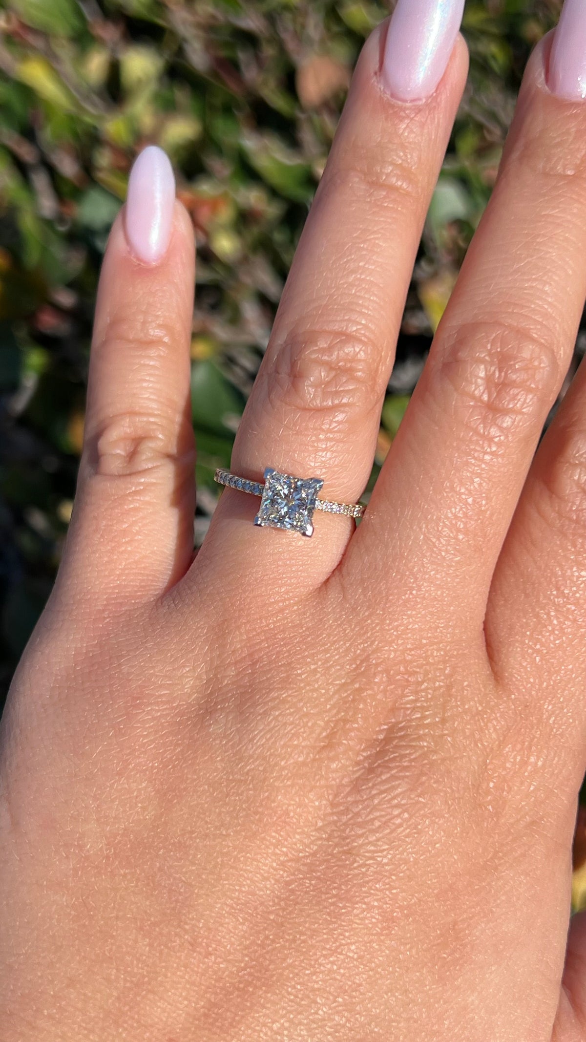 Jada 1.60ct E-VS1 Princess Cut Lab Grown Diamond Engagement Ring 14K Gold (Two-Tone) High-Profile