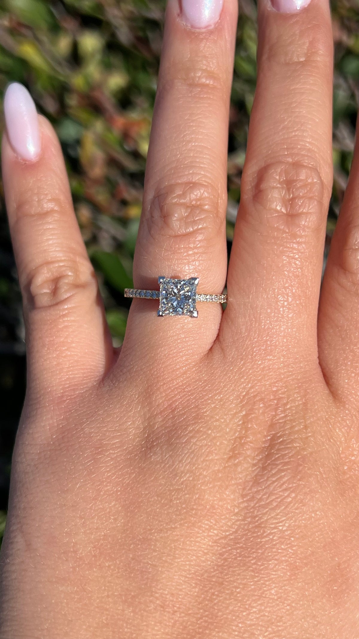 Jada 1.60ct E-VS1 Princess Cut Lab Grown Diamond Engagement Ring 14K Gold (Two-Tone) High-Profile