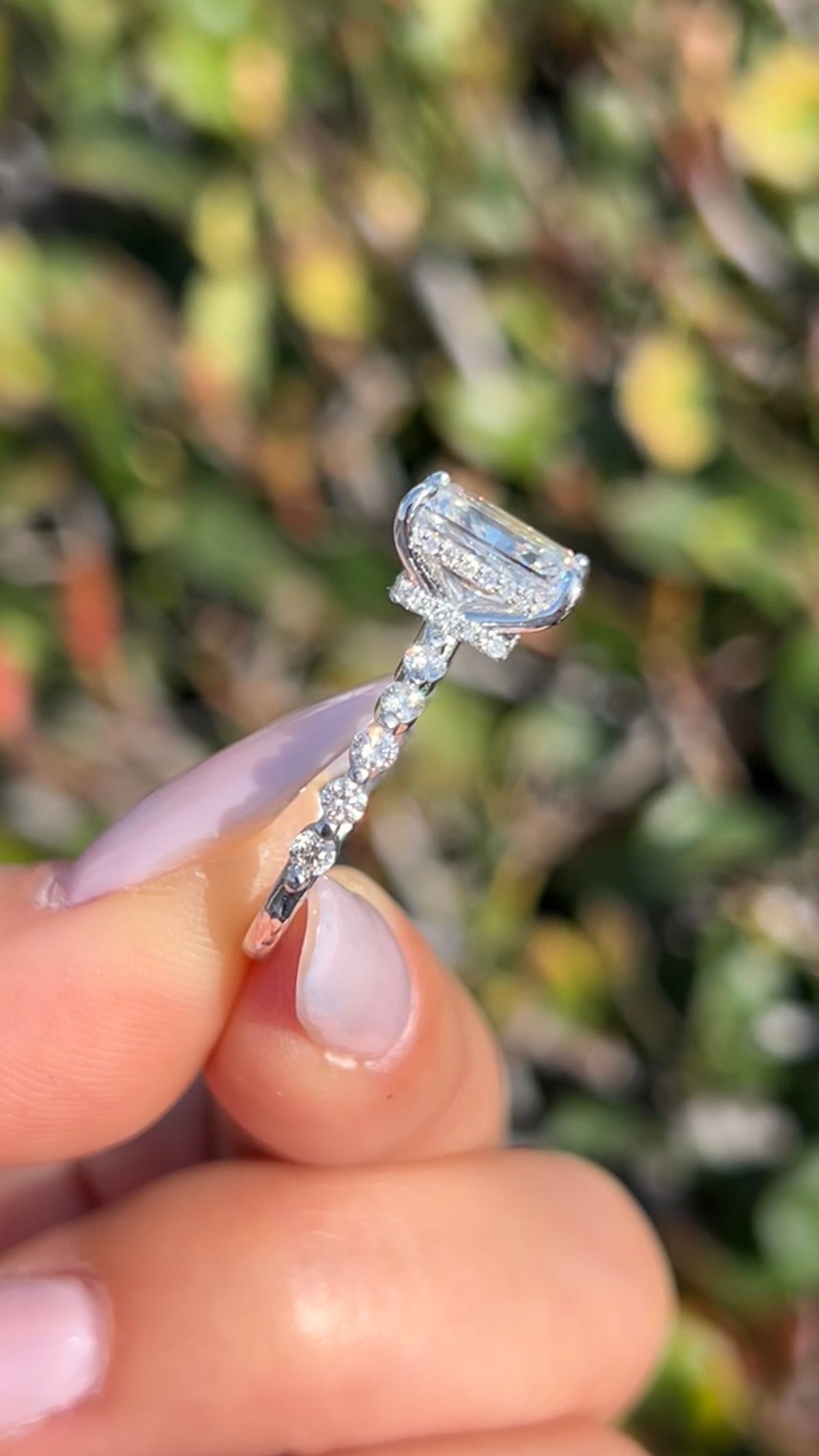 Imani 2.92ct F-VS1 Radiant Cut Lab Grown Diamond Engagement Ring 14K Gold